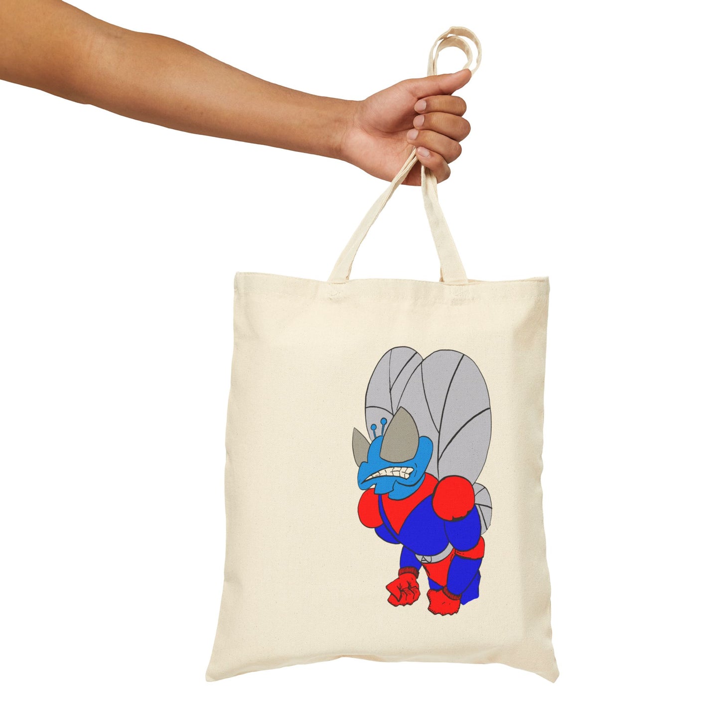 The Astounding Astro-Fly Illustration Tote Bag - Eco Canvas Grocery & Book Bag