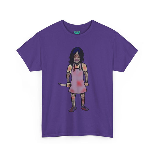 Evil Doll Graphic Tee with Horror Design, Halloween Outfit, Unisex Cotton Shirt, Unique Gift for Horror Fans, Graphic T-Shirt, Statement Wear