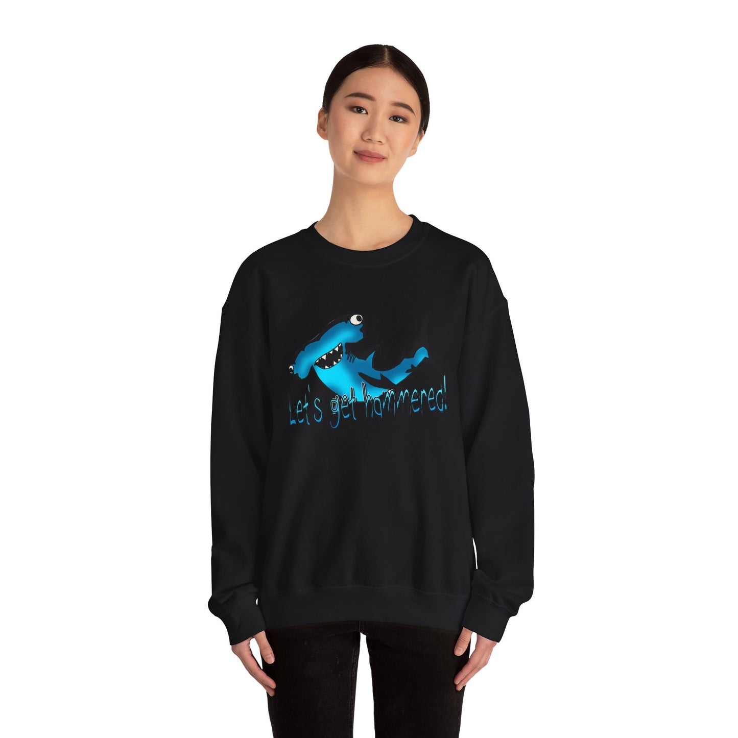 Harley Hammerhead Playful Shark Sweatshirt - 'Let's Get Hammered' Crewneck