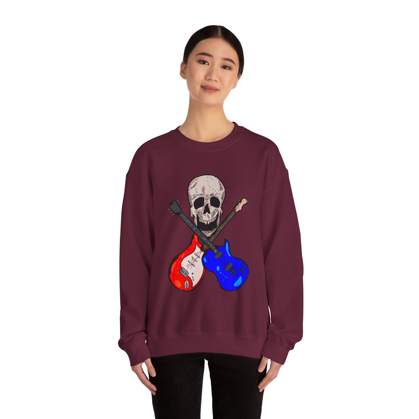 Skull and Guitar Crewneck Sweatshirt