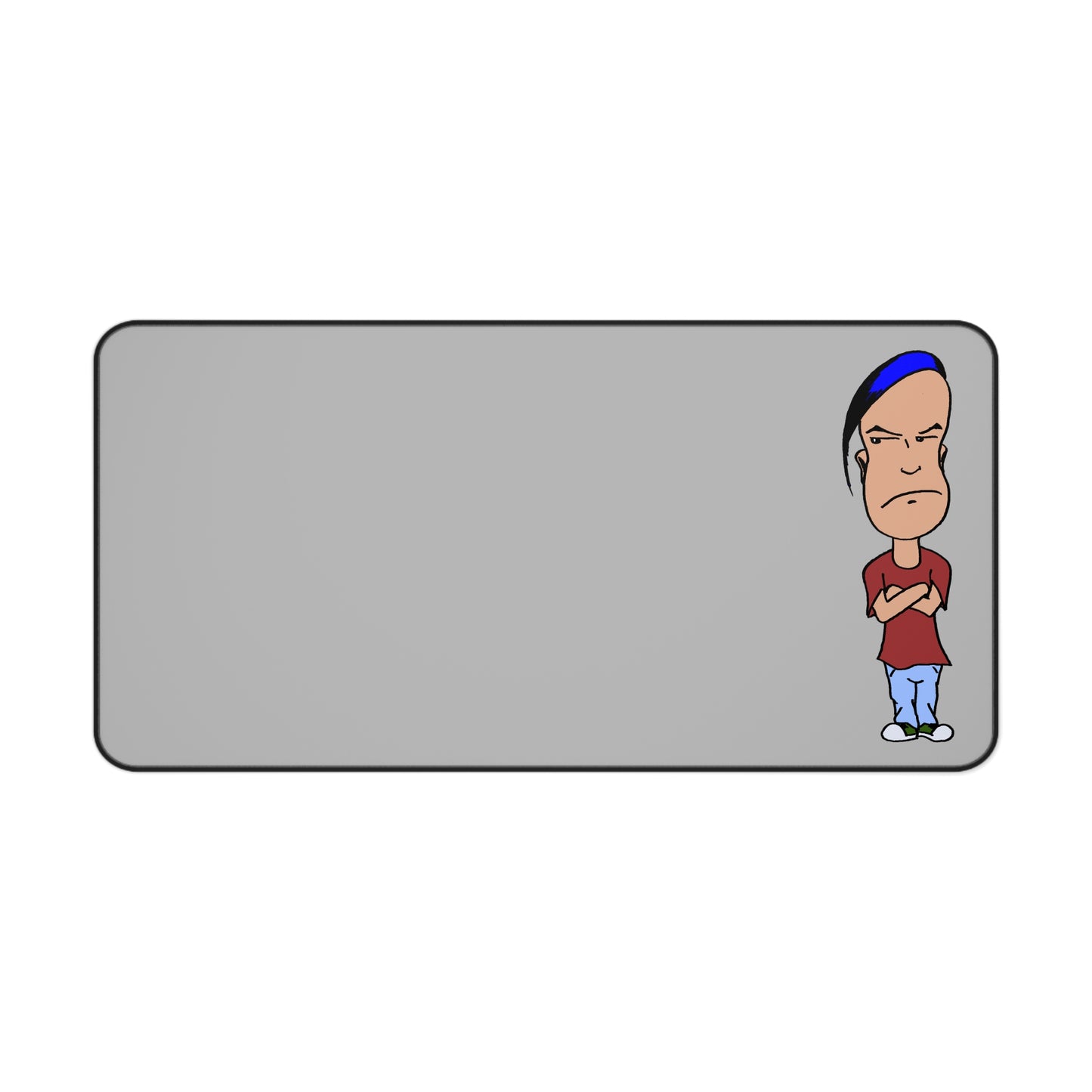 Funny Smug Cartoon Desk Mat, Unique Office Decor, Gamer Gift, Work From Home Accessory, Humor Desk Pad