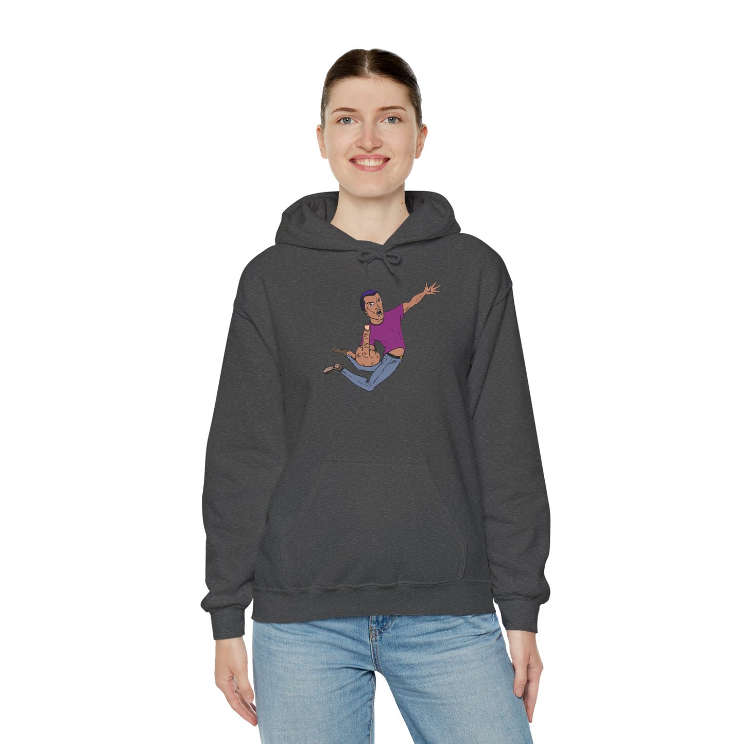 Funny Flying Eff Unisex Hooded Sweatshirt with Cartoon Design, Casual Hoodie, Gift for Friends, Birthday Gift, Loungewear