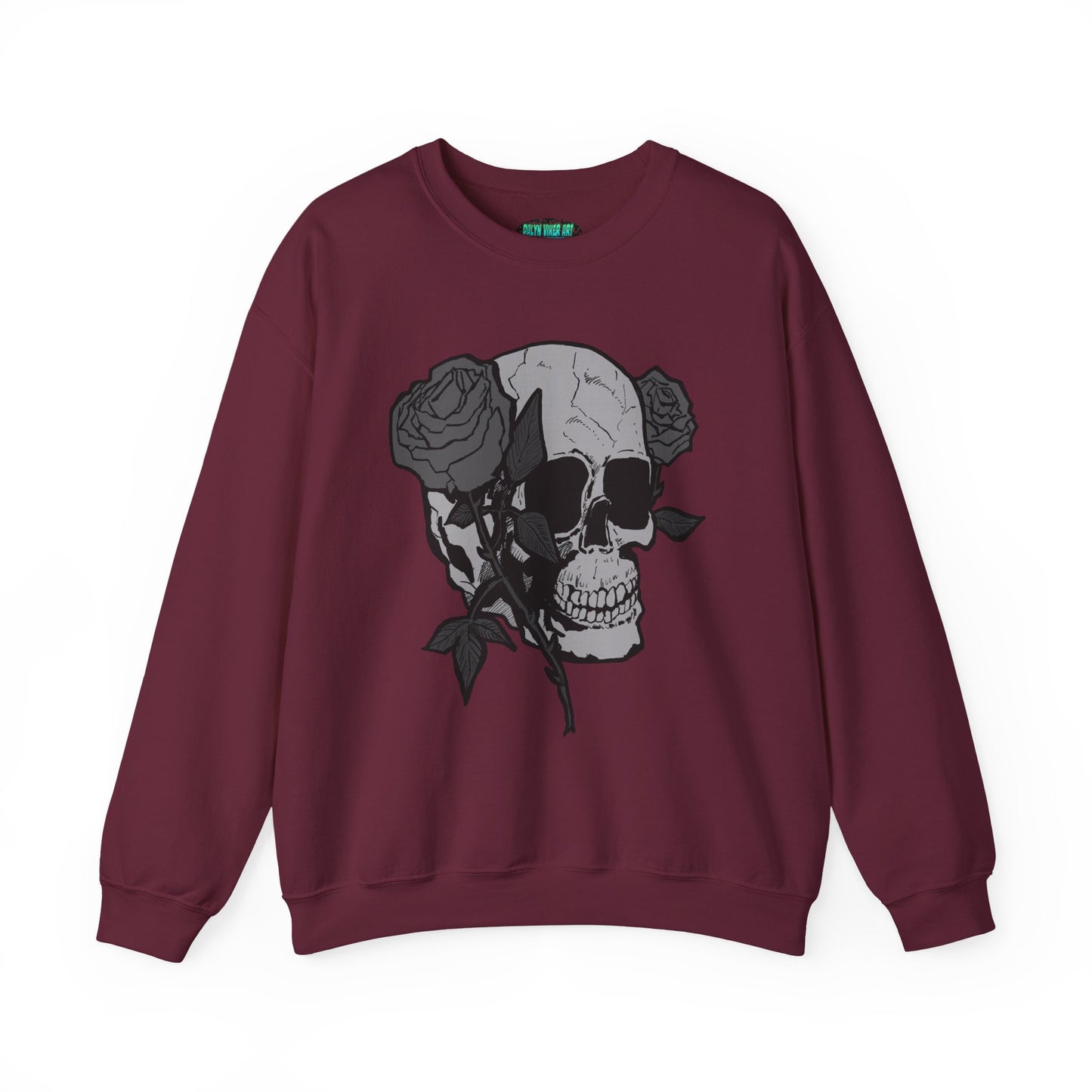 Skull and Roses Crewneck Sweatshirt - Unisex Heavy Blend™