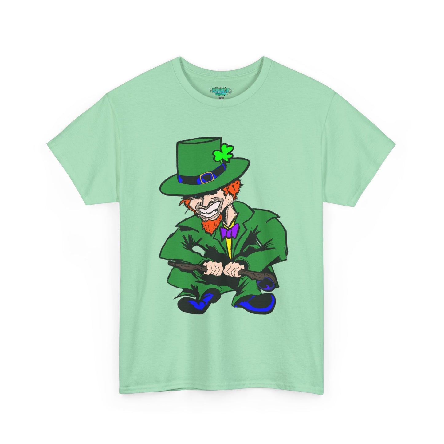 Funny Mischievious Leprechaun Saint Patrick's Day Unisex Heavy Cotton Tee - Leprechaun Design