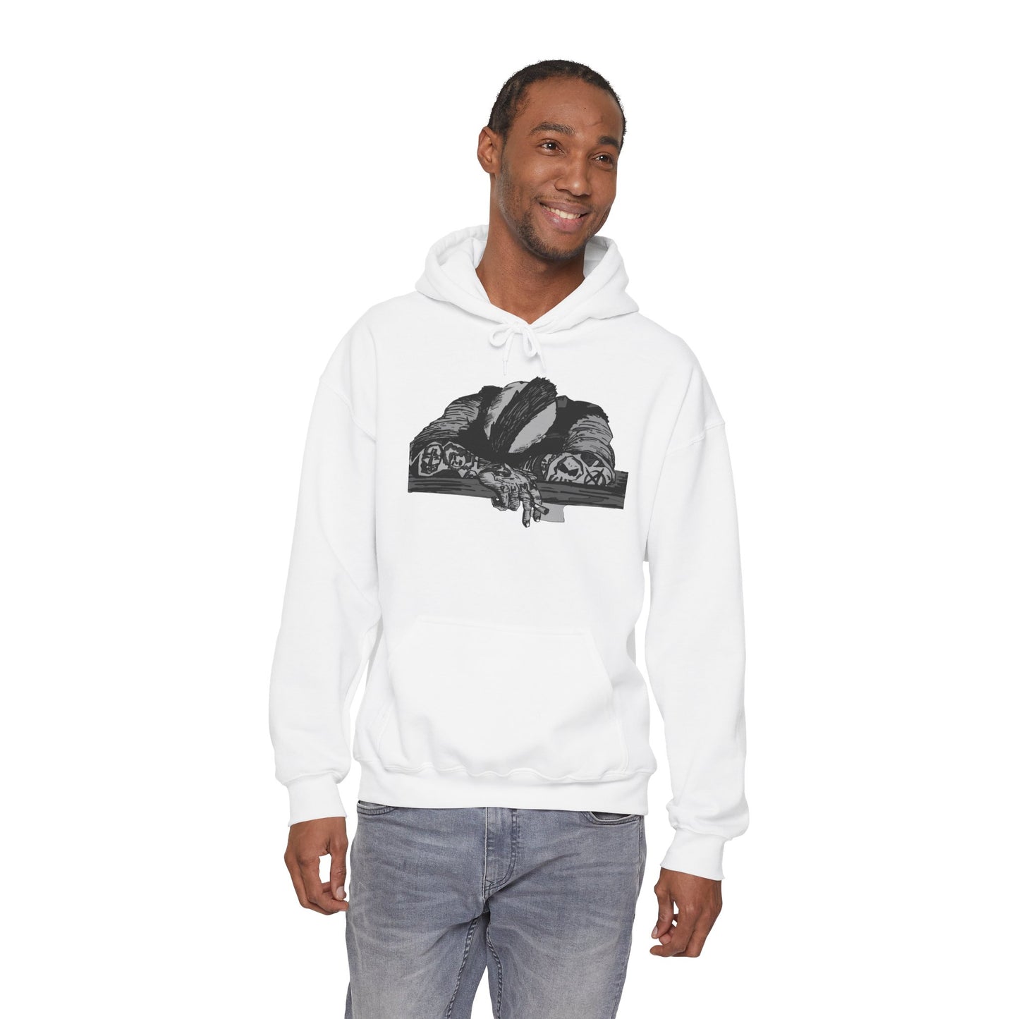 Punk and Done Unisex Hoodie with Artistic Design, Cozy Streetwear, Graphic Sweatshirt for Casual Vibes, Perfect Gift for Any Occasion