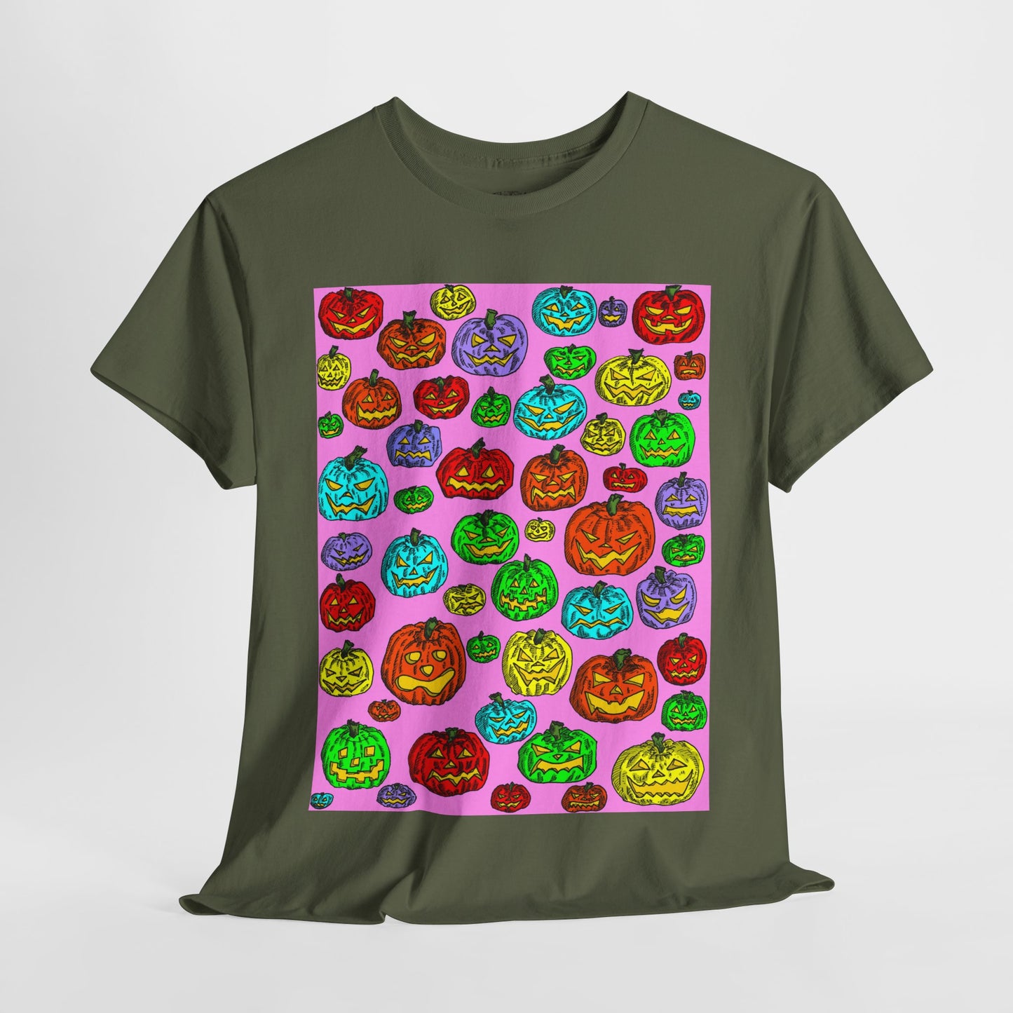 Colorful Pumpkin Graphic Tee, Unisex Cotton T-Shirt, Halloween Costume, Fall Apparel, Trendy Graphic Shirt, Casual Wear