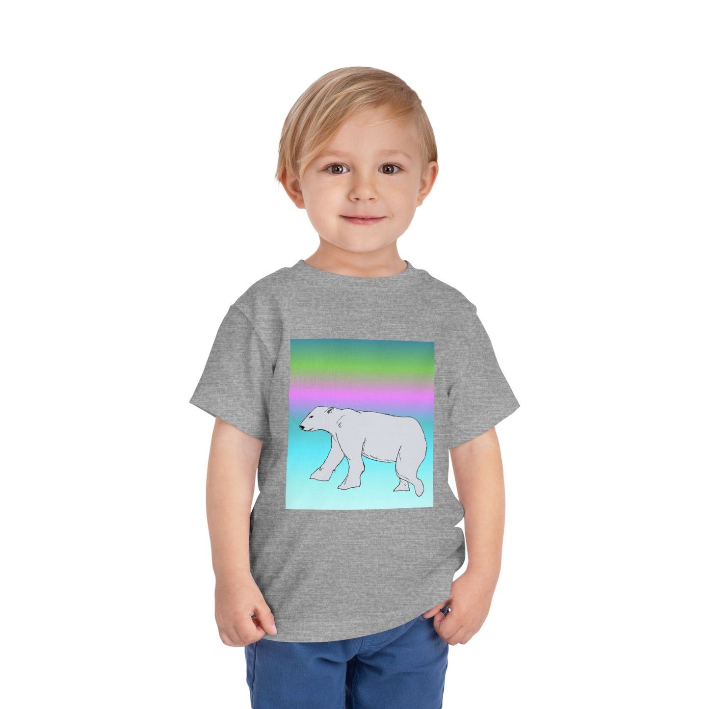 Toddler Tee — Pastel Polar Bear Graphic Shirt