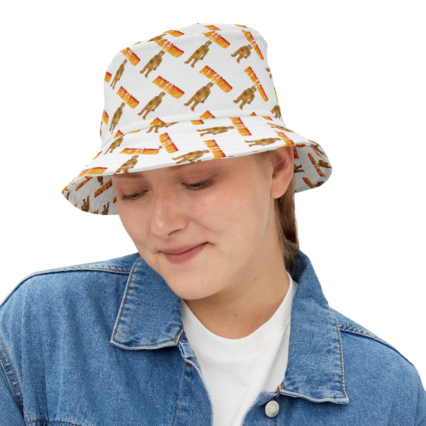 Adulting is Overrated...Funny Bear Pajamas Pattern Bucket Hat - Stylish Summer Accessory for Outdoor Fun