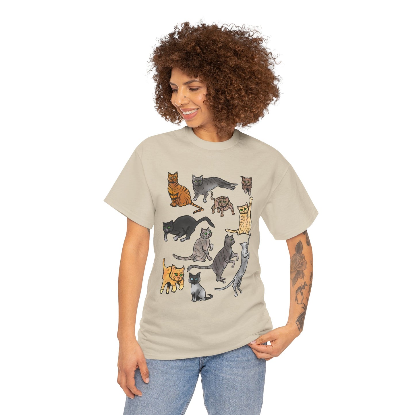 Cats Collage T-Shirt — Cute Cat Illustration Tee for Cat Lovers