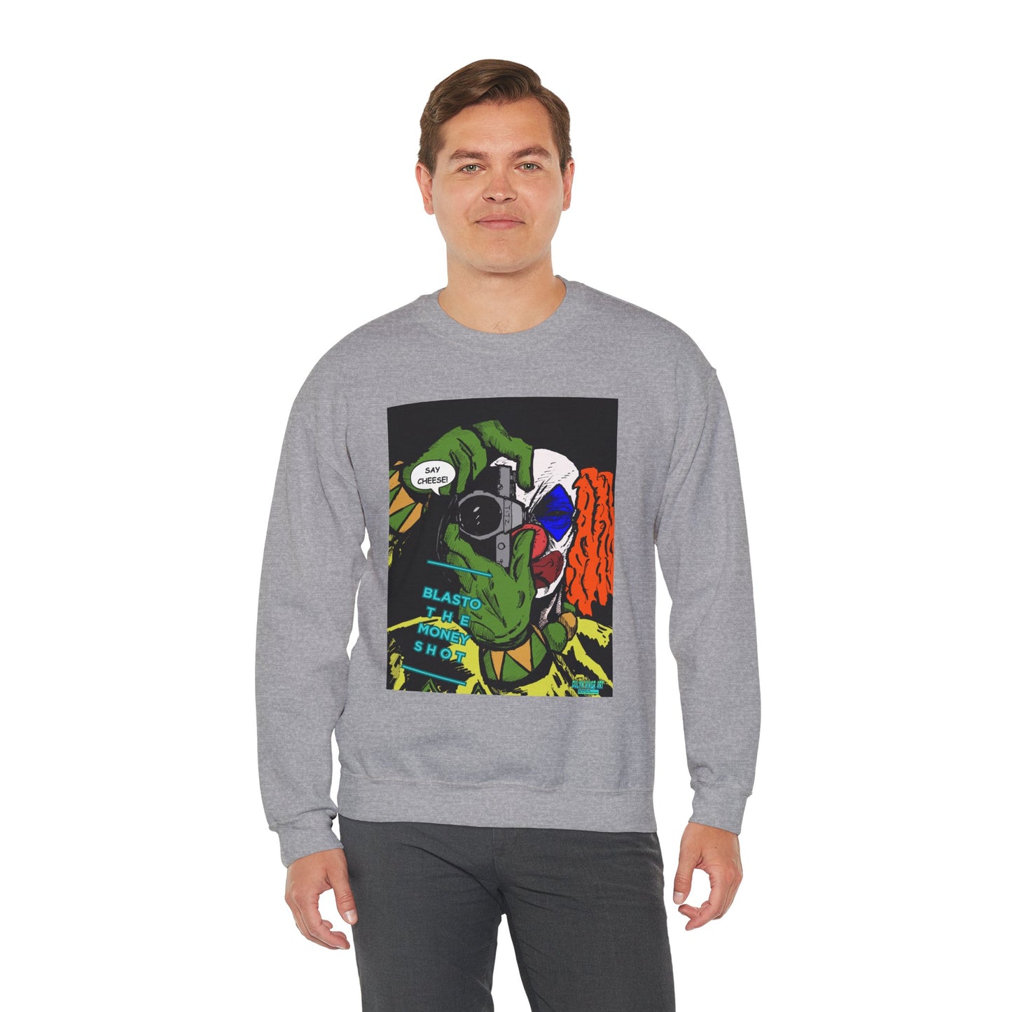 Blasto the Clown Retro Homage Graphic Crewneck Sweatshirt - 'Blast from the Past'