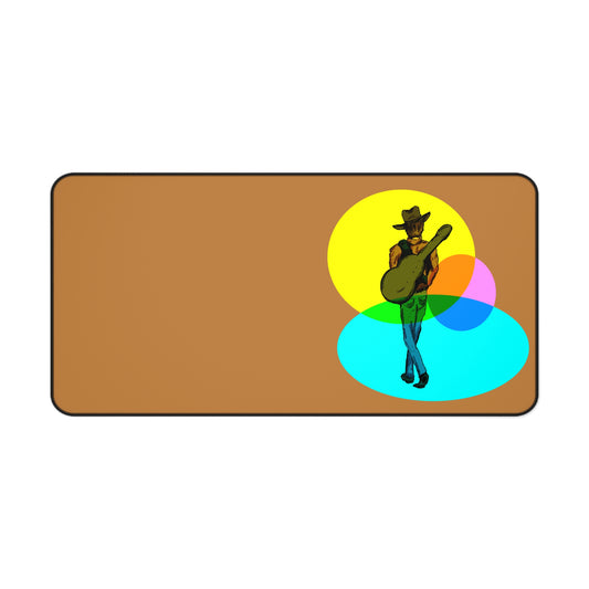 Retro Cowboy Guitarist Desk Mat — Color Pop Musician Mousepad