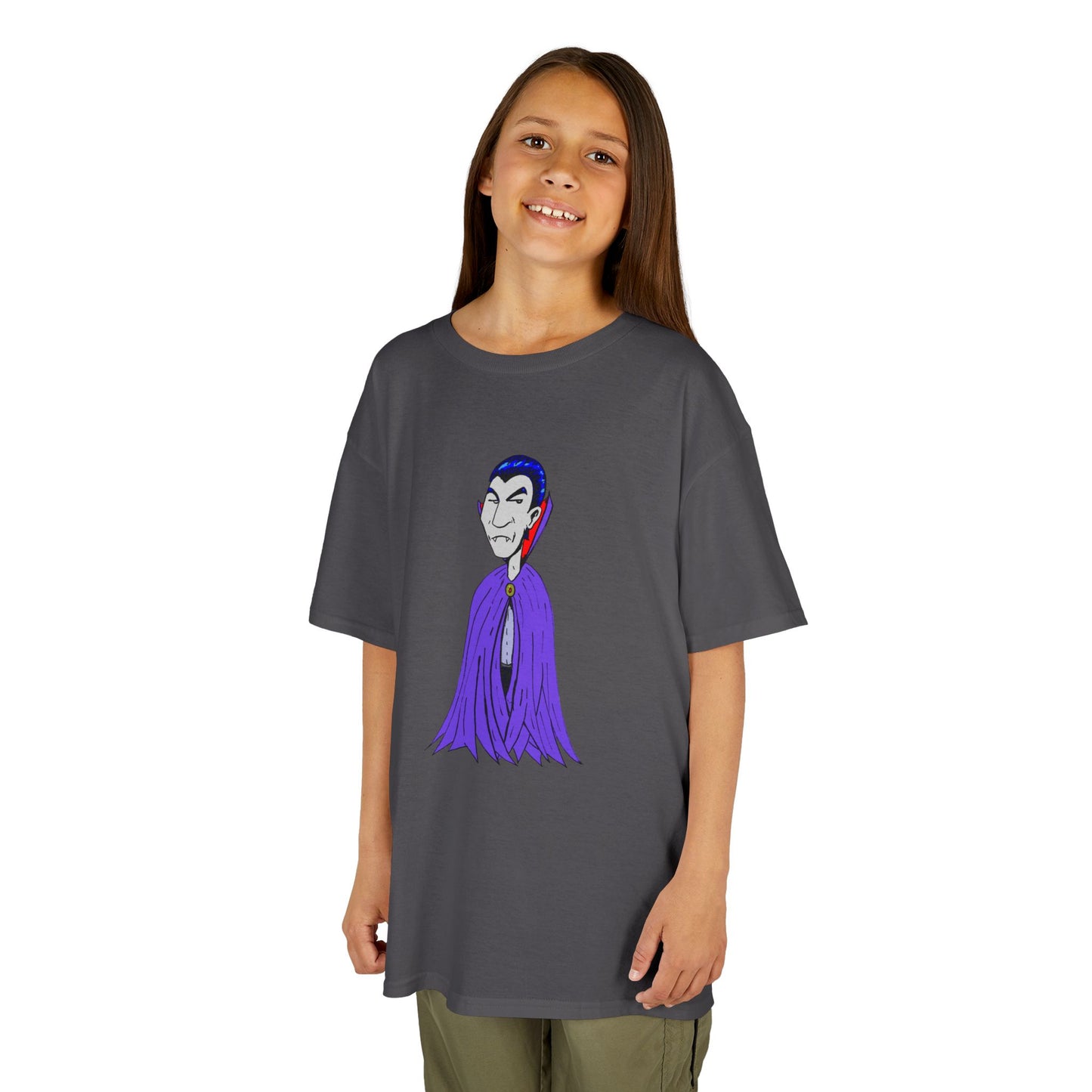 Kids Vampire T-Shirt — Cute Purple Dracula Tee for Halloween