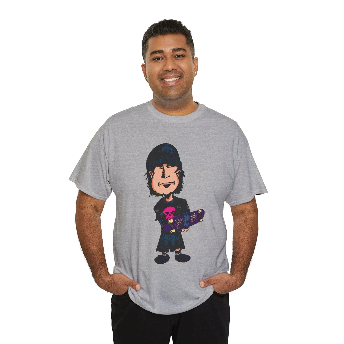 Rude Skater Dude - Skate Punk - Skater Kid Cartoon T‑Shirt — Cute Skateboarder Graphic Tee