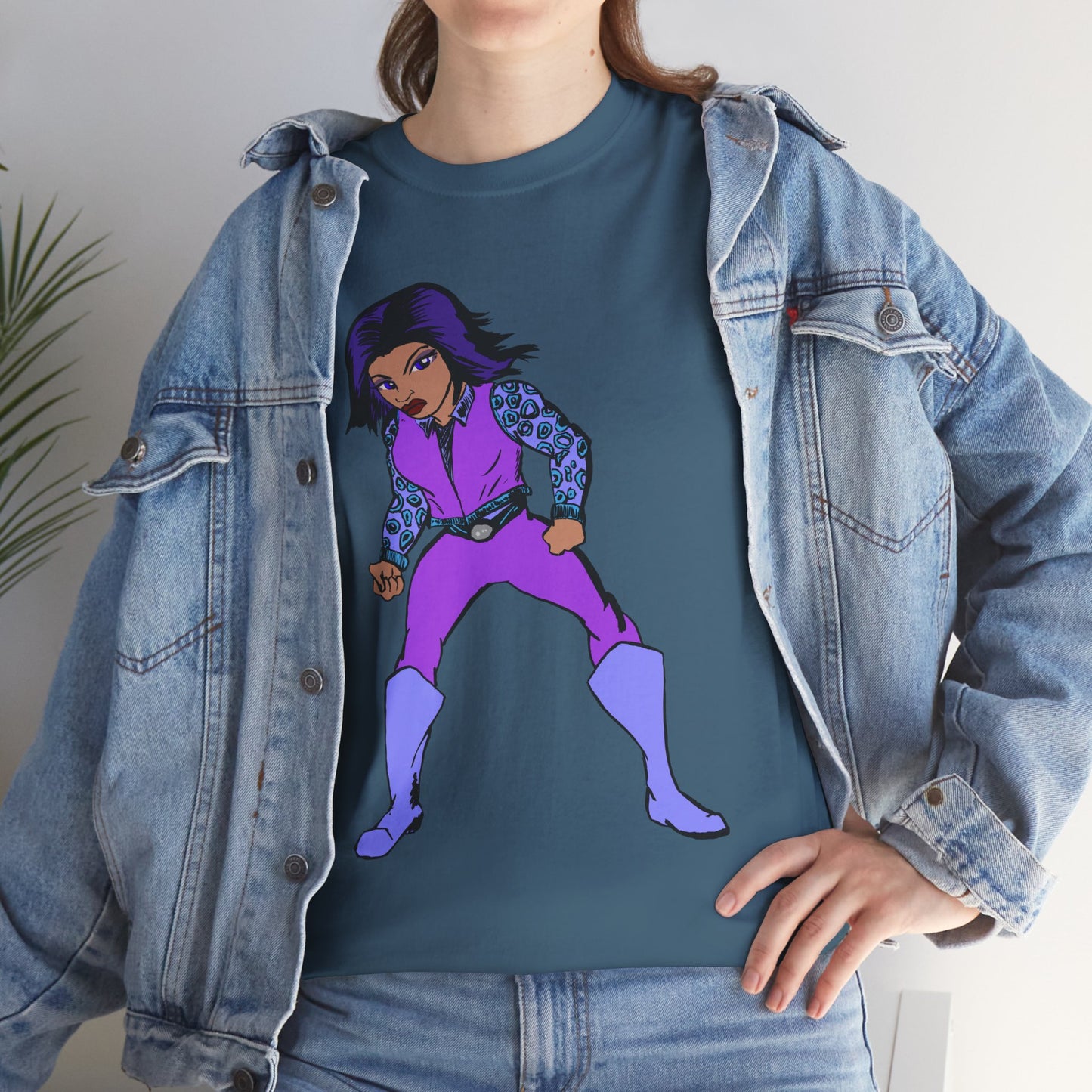Retro Cartoon Hero Woman Character Unisex Heavy Cotton Tee, Vintage Graphic Tee, Fun T-Shirt, Gift for Fans, Casual Wear, Everyday Tee