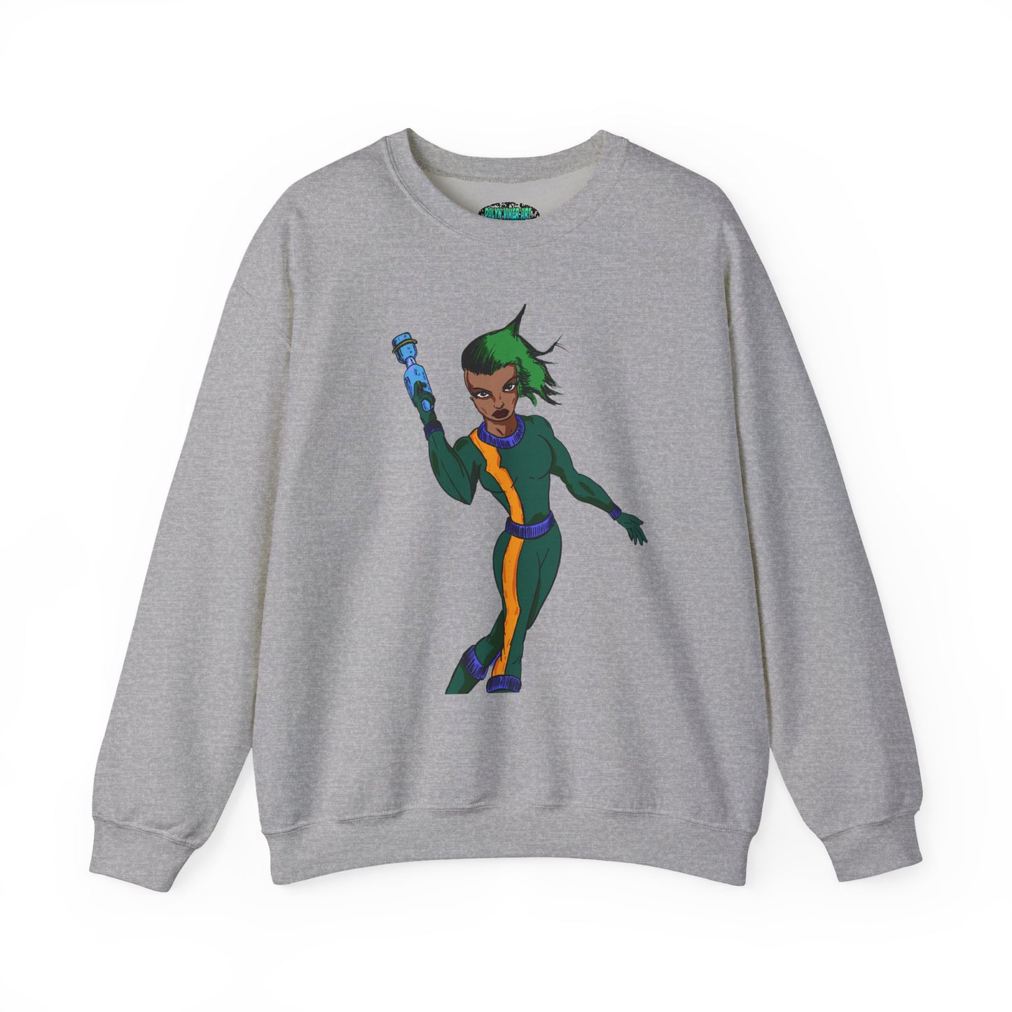 Heroic Vibes Crewneck Sweatshirt with Bold Design