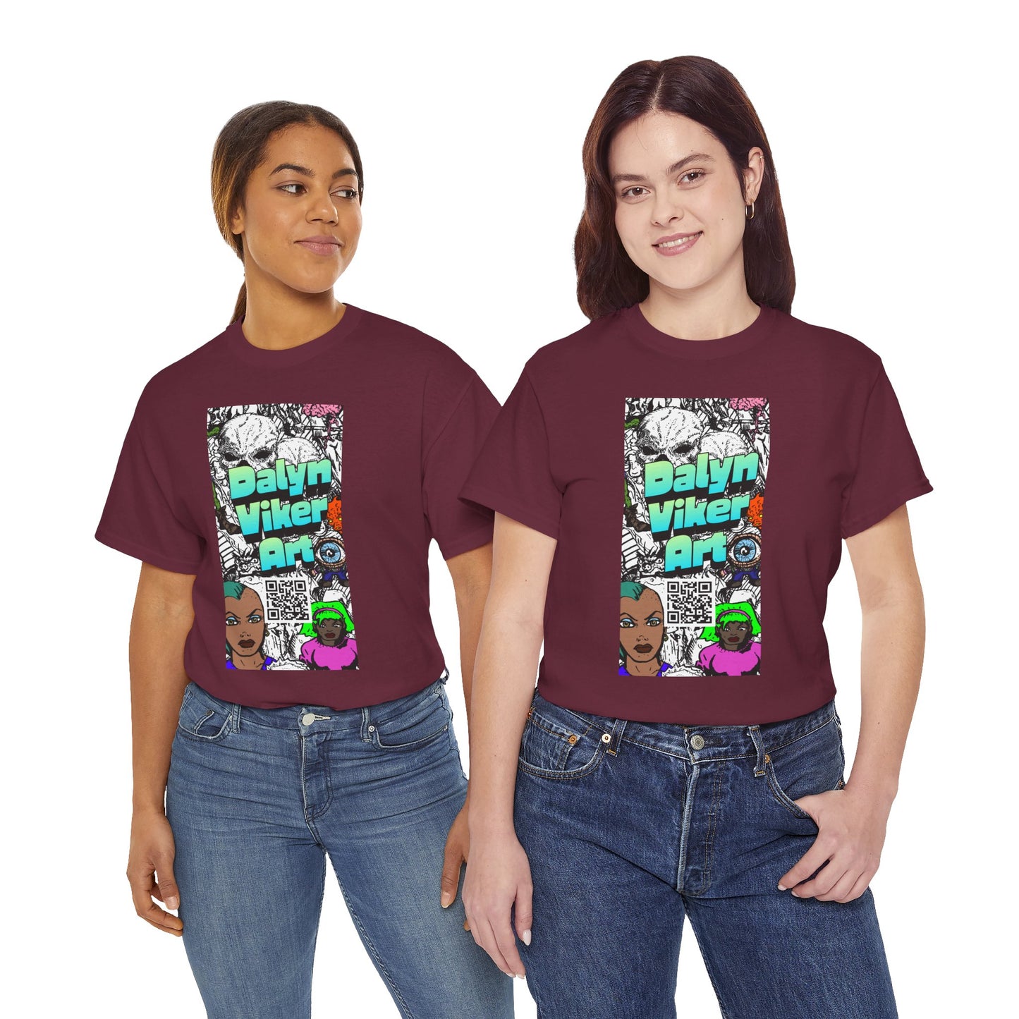 Graphic Art T-Shirt — "Dalyn Viker Art" Vertical Collage Tee