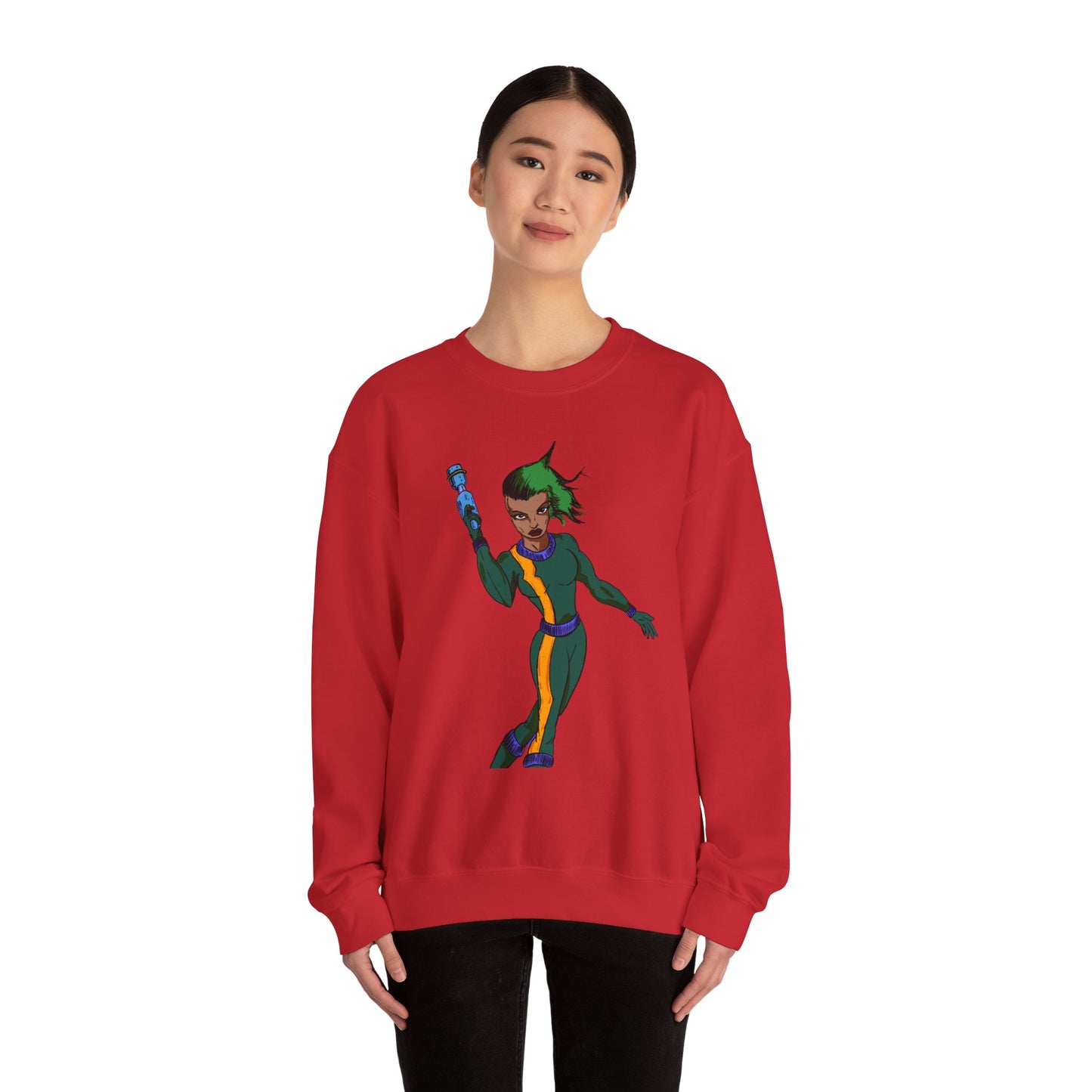 Heroic Vibes Crewneck Sweatshirt with Bold Design