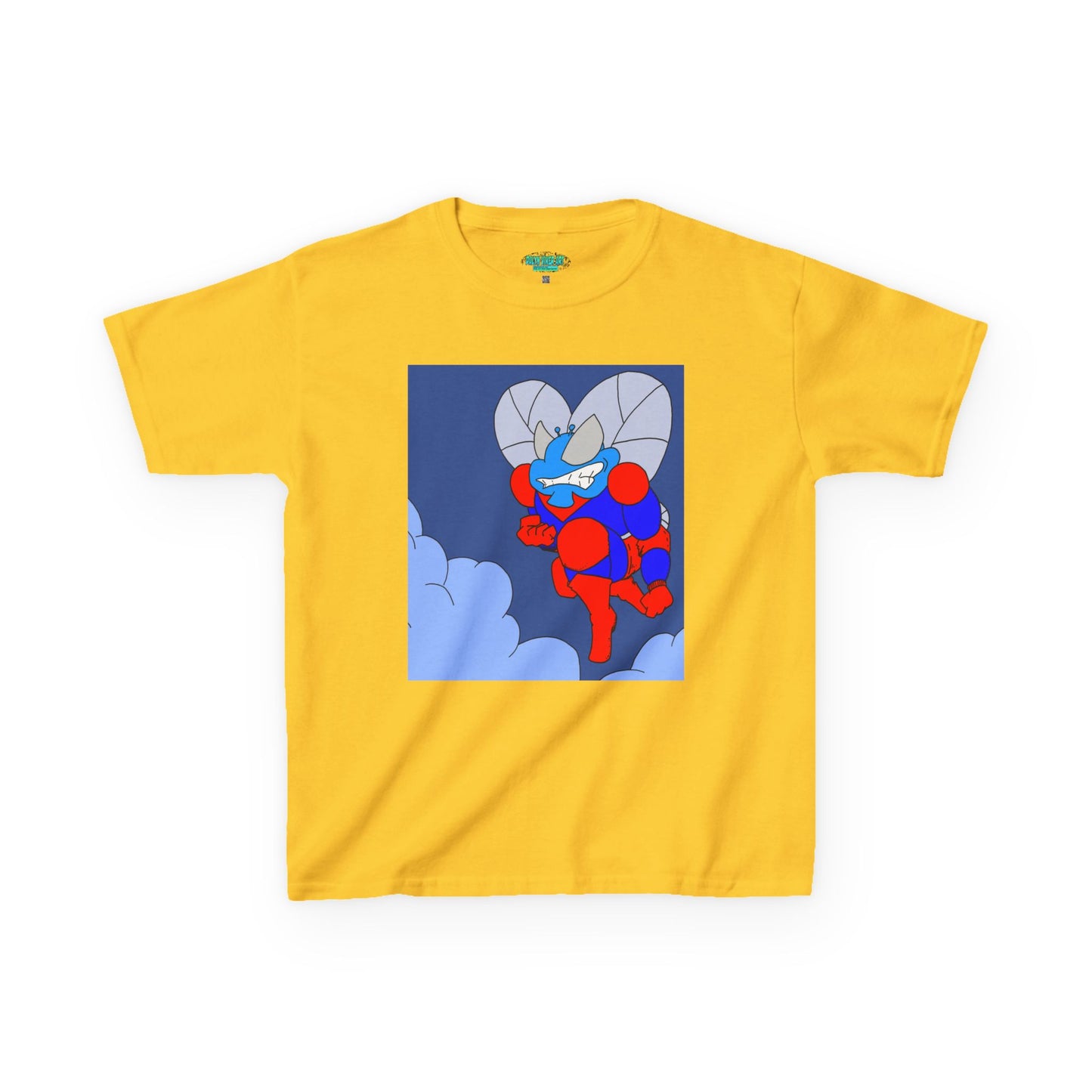 The Astounding Astro-Fly - Up in the Clouds - Kids Superhero Graphic Tee - Fun Cartoon Design for Playful Days