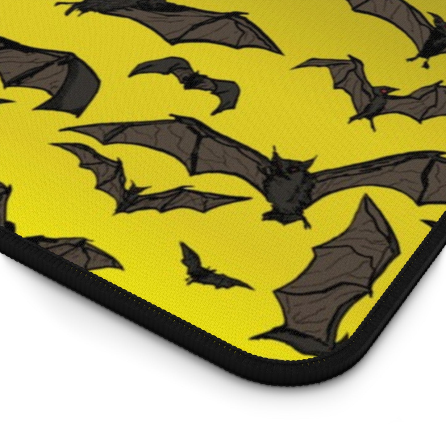 Bat Swarm Desk Mat – Yellow Gradient Gamer Mousepad