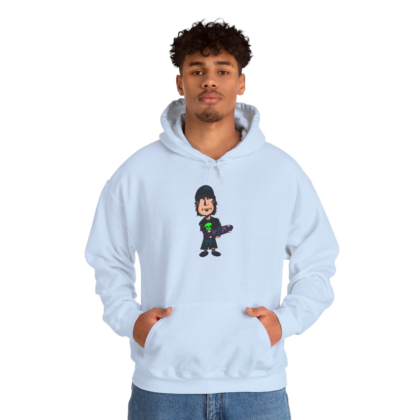 Rude Skater Dude Cartoon Hoodie – Skate Punk Sweatshirt