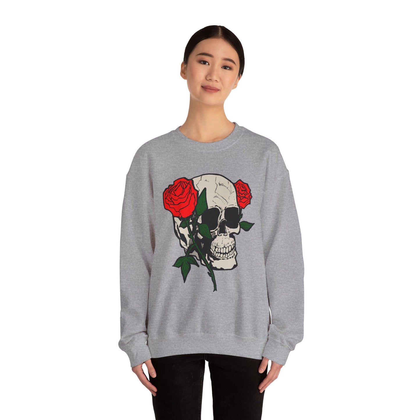 Skull and Roses Crewneck Sweatshirt