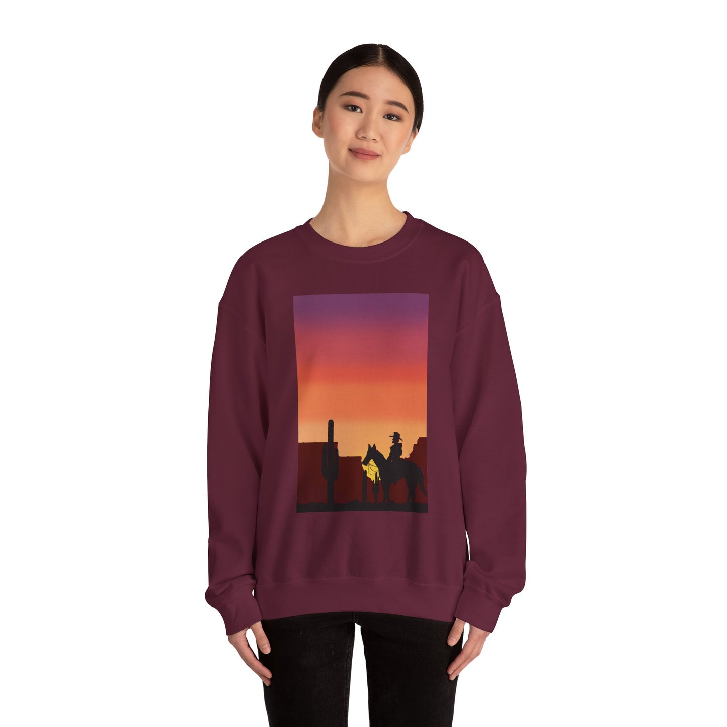 Desert Sunset Silhouette Unisex Crewneck Sweatshirt