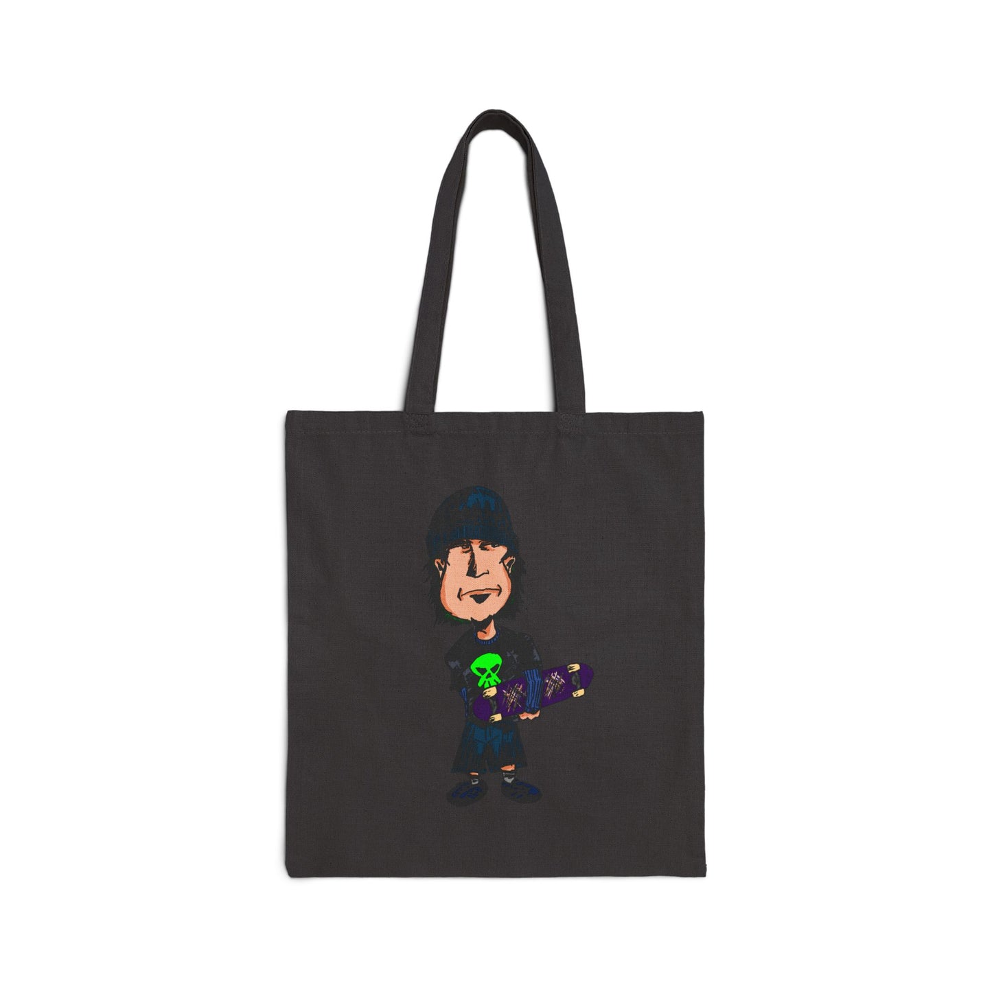 Rude Skater Dude - Skateboarder Cartoon Canvas Tote Bag – Cute Emo Skate Graphic