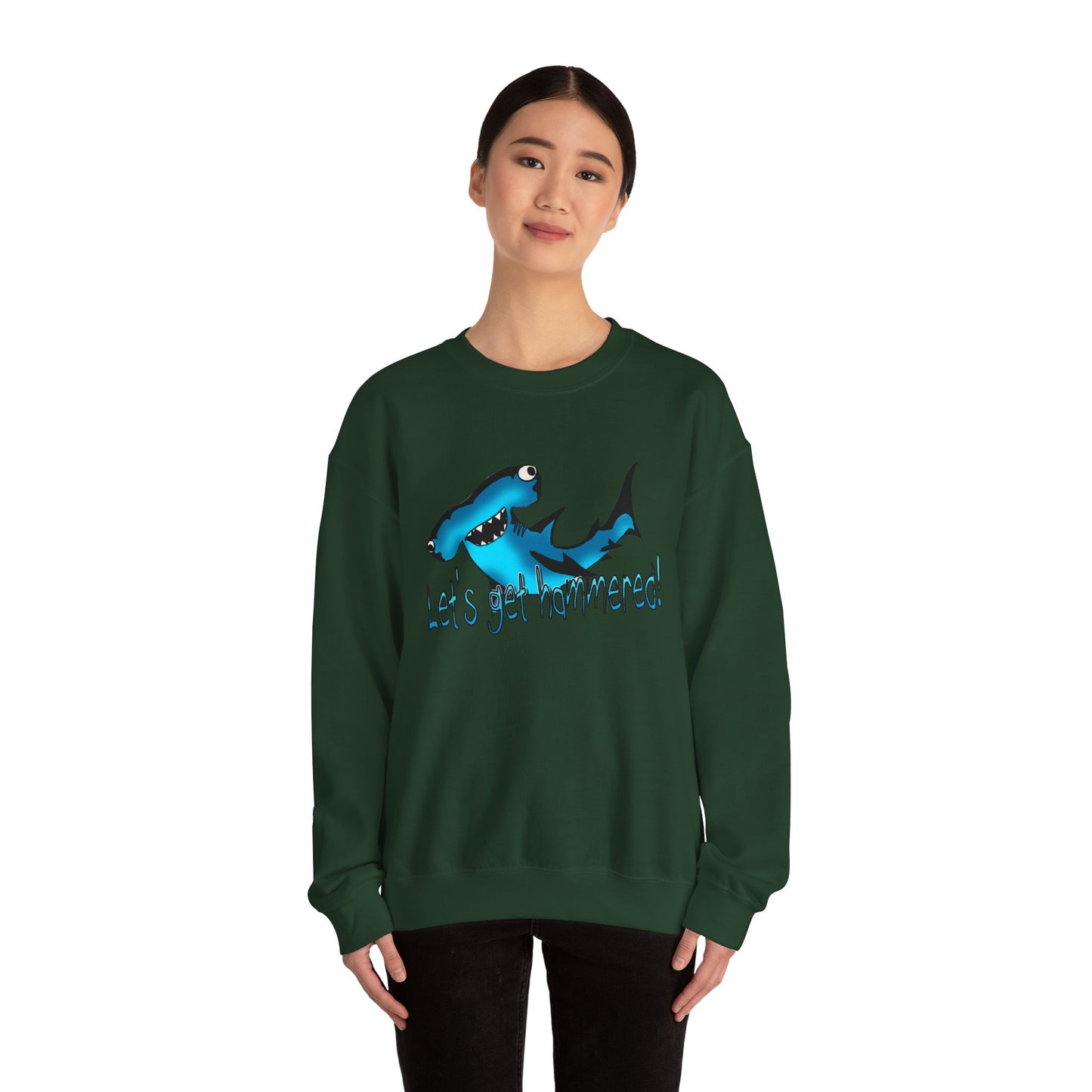 Harley Hammerhead Playful Shark Sweatshirt - 'Let's Get Hammered' Crewneck