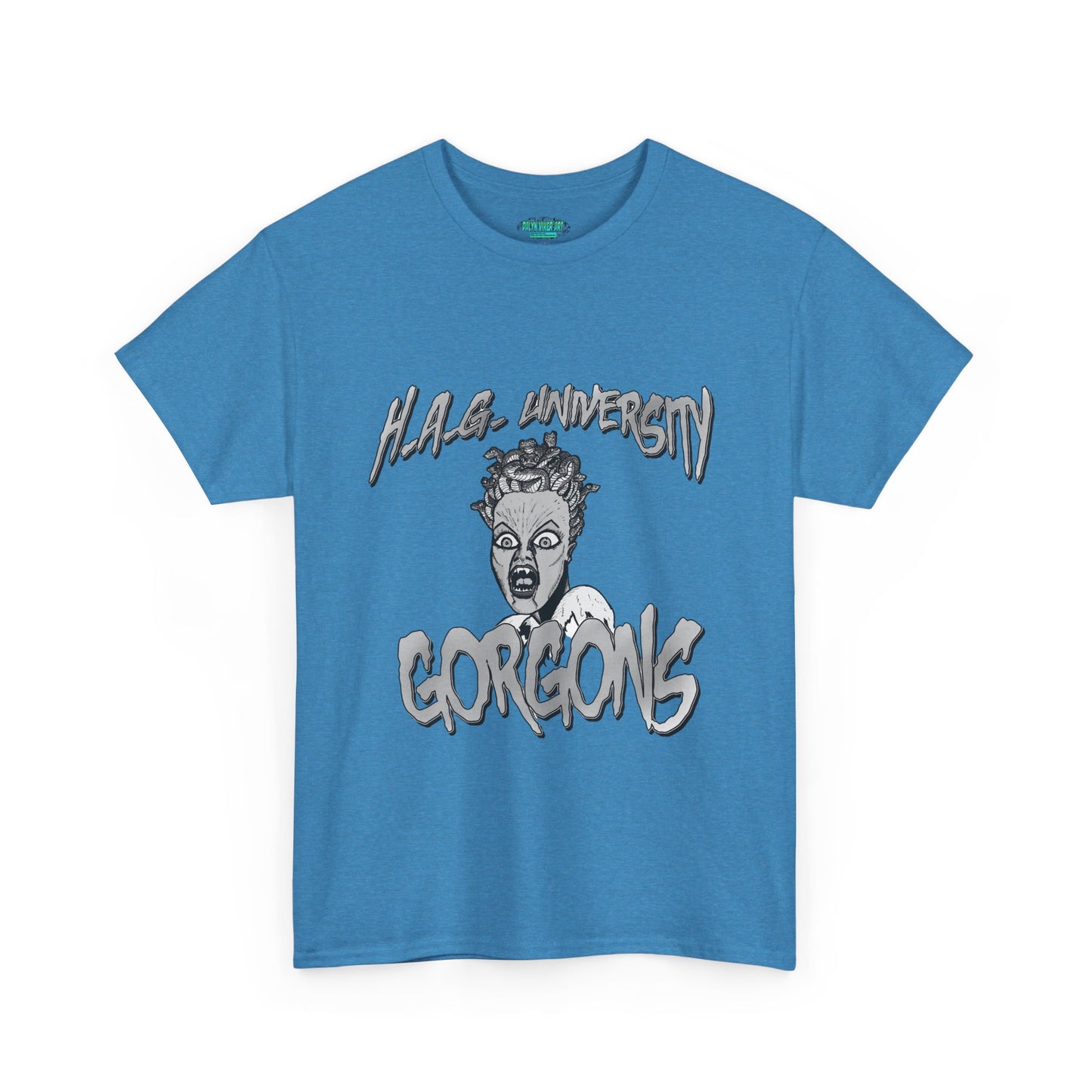 Graphic Tee with Gorgon Mascot - Greek Mythology University Unisex Shirt