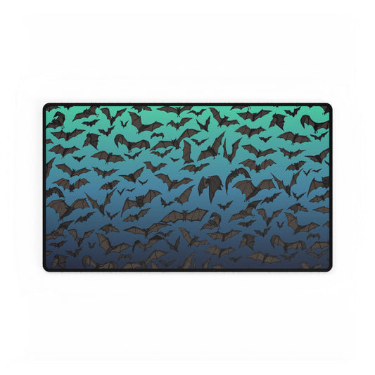 Bats Flight Oversized Desk Mat — Gothic Gradient Gaming & Office Mouse Pad and Card Playing Mat