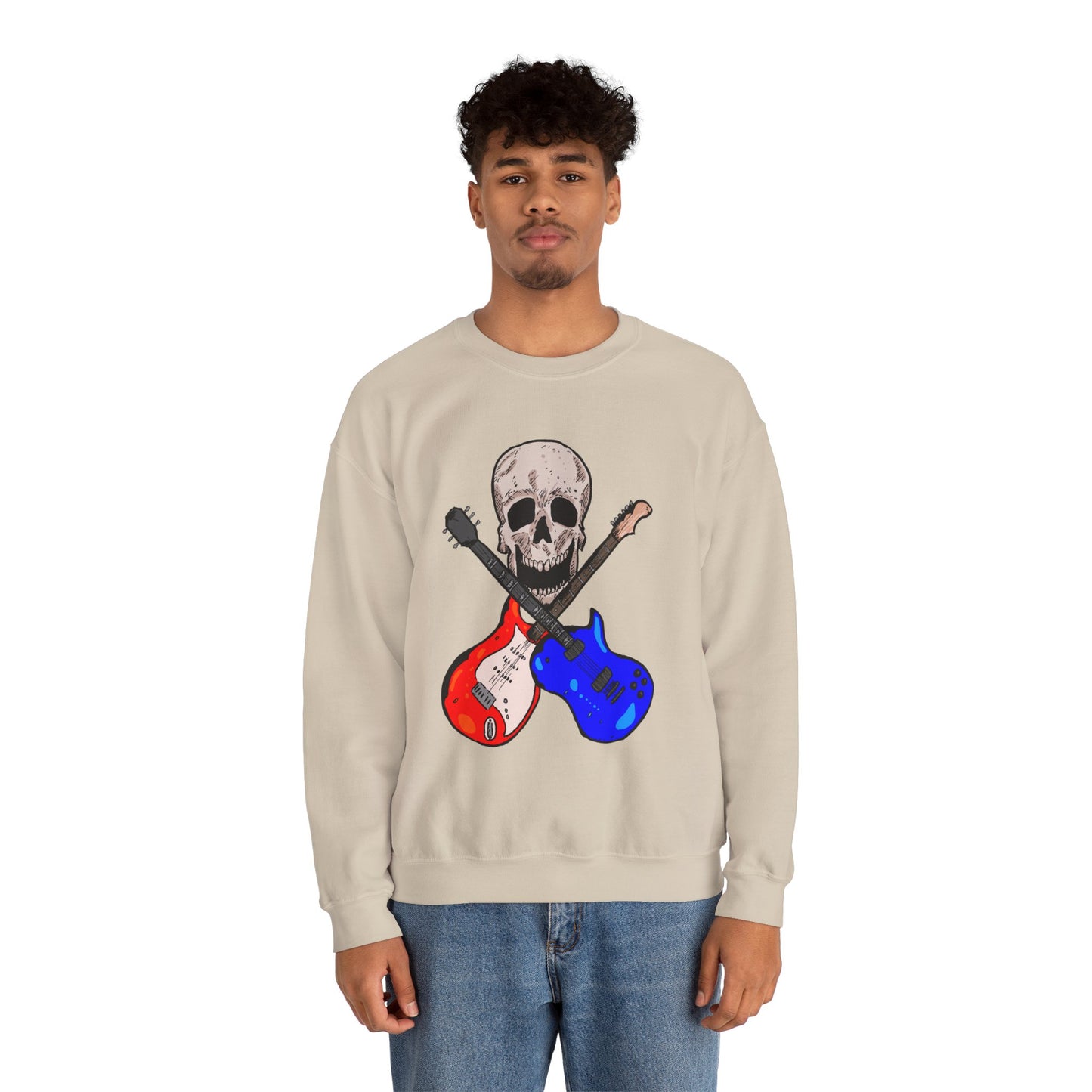Skull and Guitar Crewneck Sweatshirt
