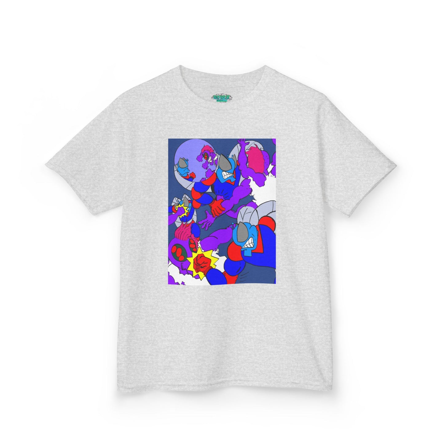 The Astounding Astro-Fly vs The Spiders! Colorful Cartoon Kids Heavy Cotton™ Tee - Fun & Playful Design