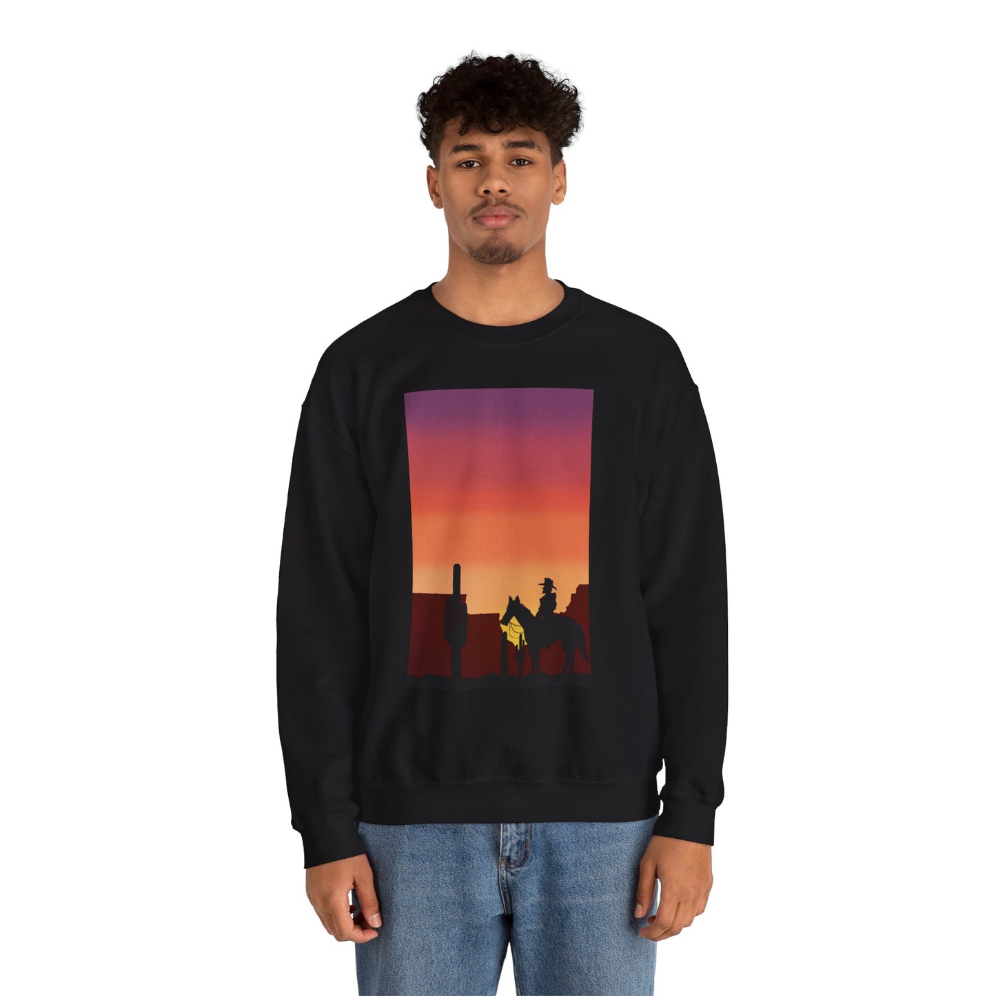 Desert Sunset Silhouette Unisex Crewneck Sweatshirt