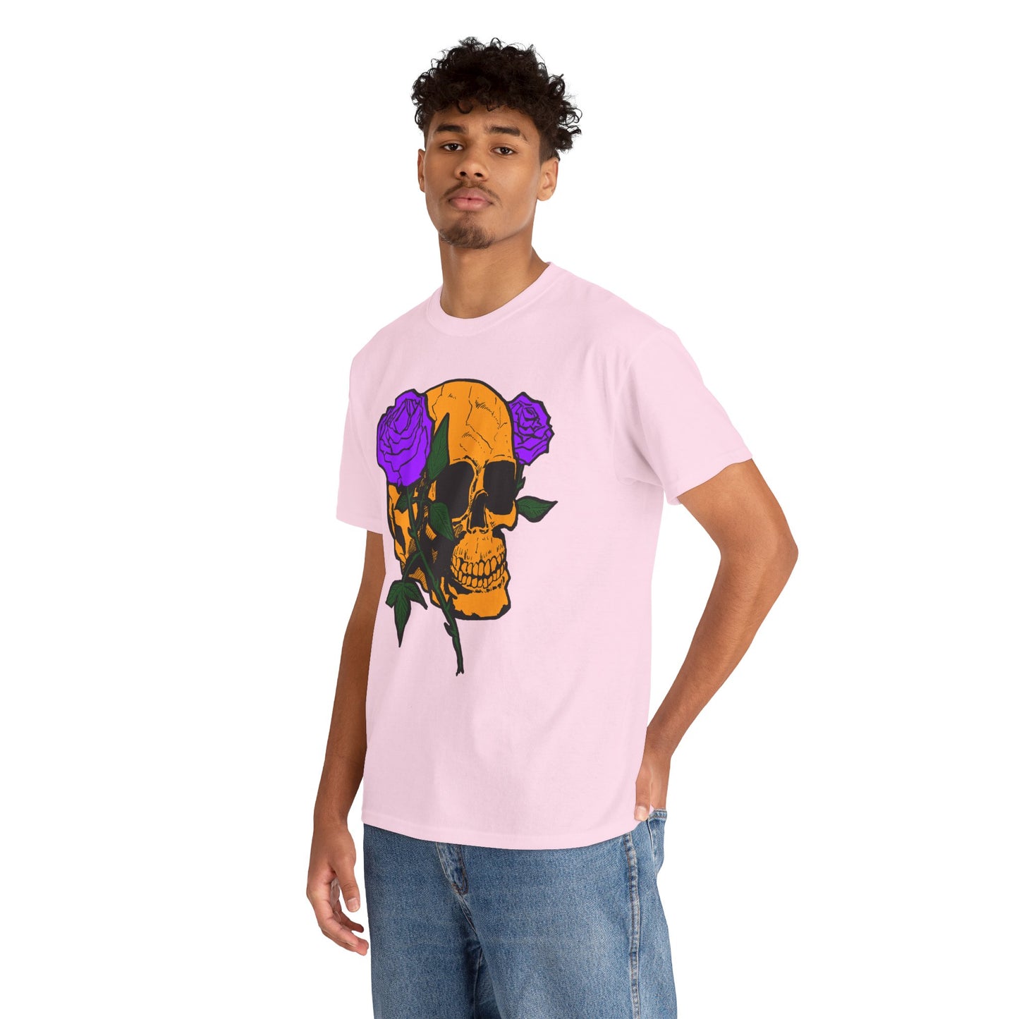 Skull and Roses Unisex Tee, Gothic Aesthetic Shirt, Vintage Graphic T-Shirt, Streetwear Essentials, Edgy Casual Wear