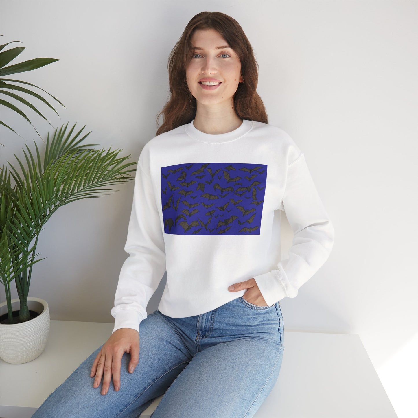 Stylish Bats Unisex Crewneck Sweatshirt with Abstract Design