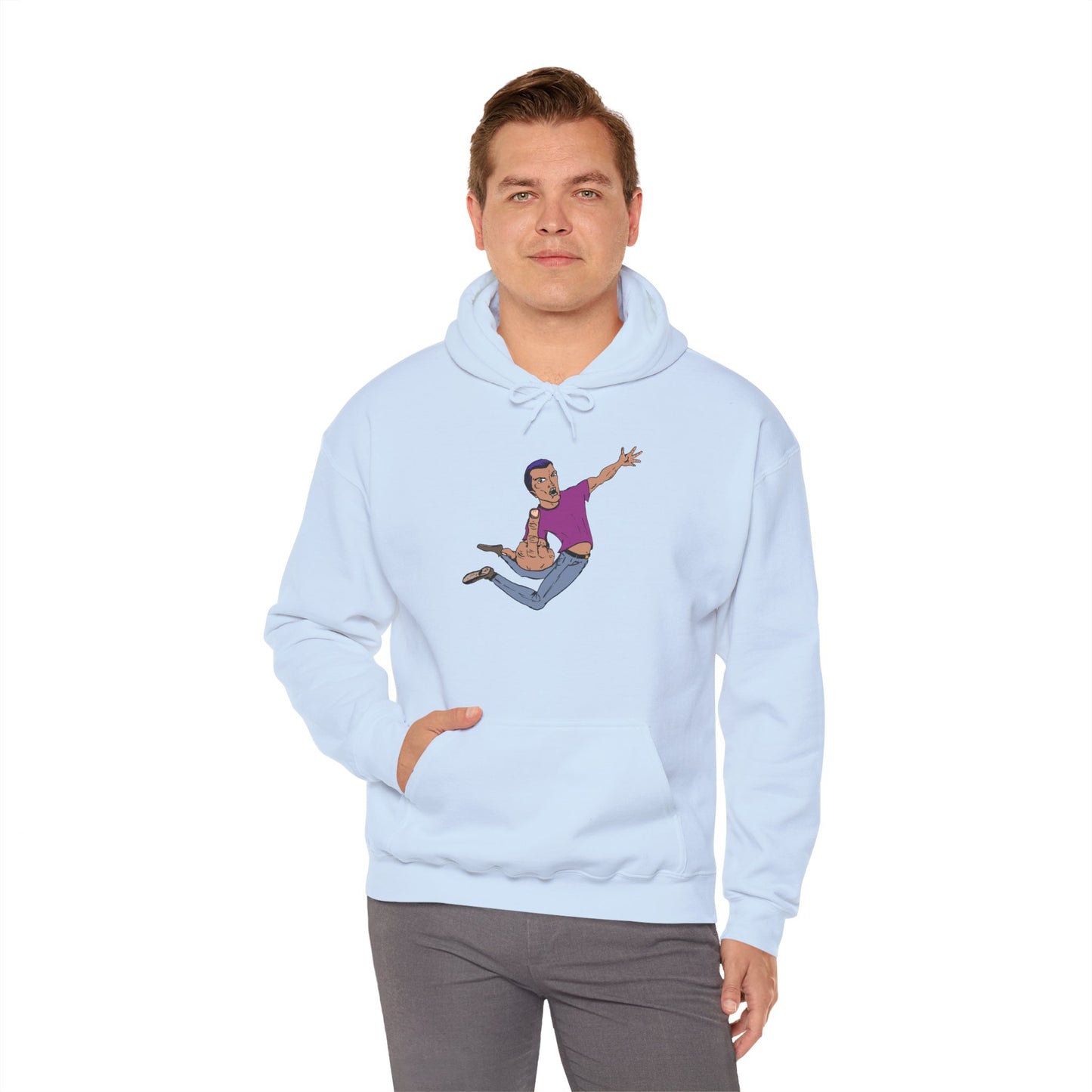 Funny Flying Eff Unisex Hooded Sweatshirt with Cartoon Design, Casual Hoodie, Gift for Friends, Birthday Gift, Loungewear