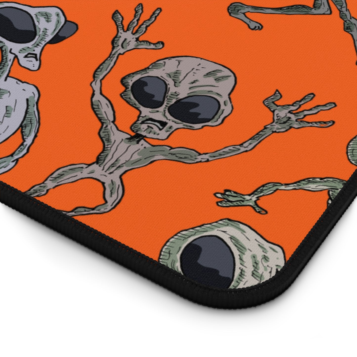 Alien Dance Party Desk Mat - Fun Office Accessory, Alien Decor, Gaming Mat, Unique Gift, Halloween Themed