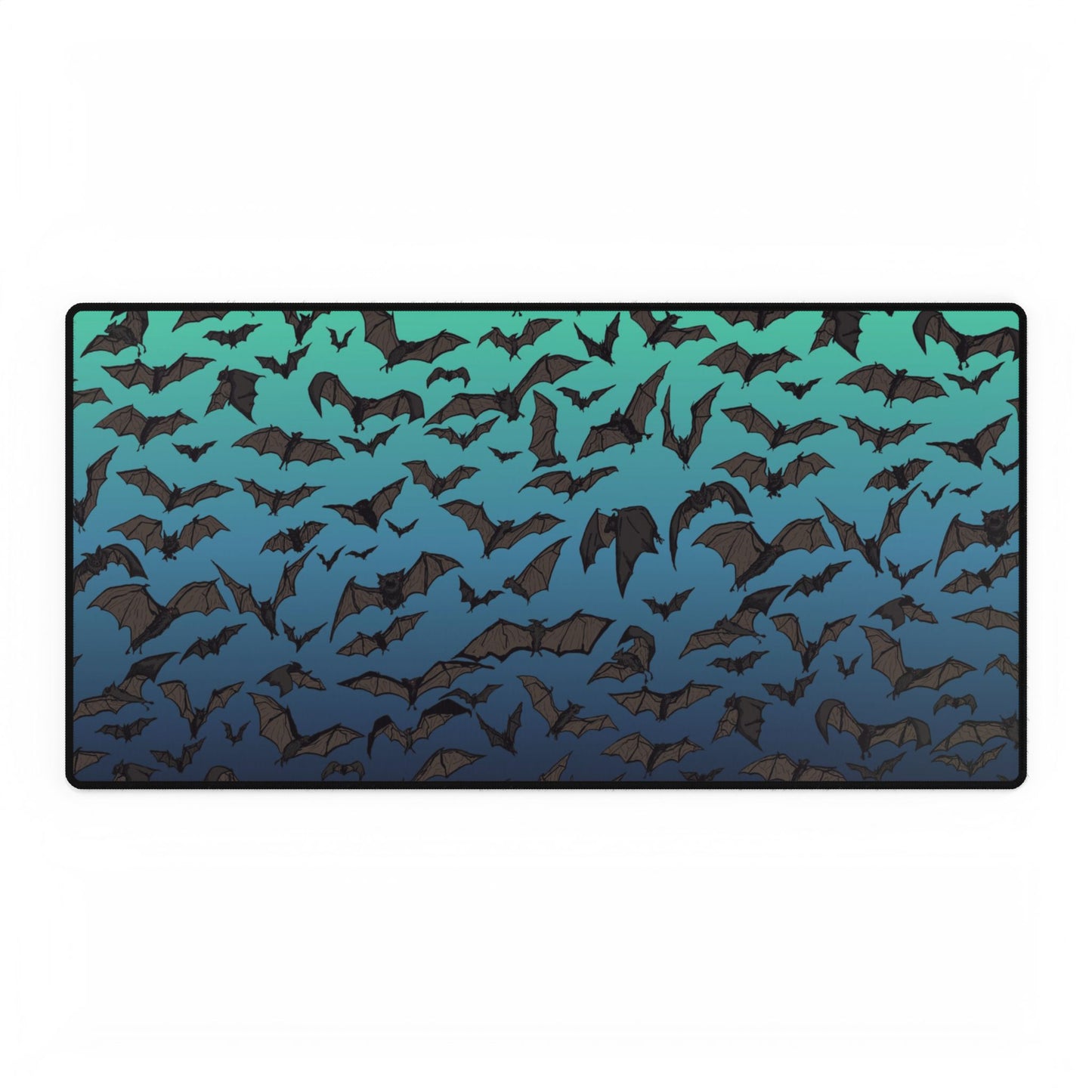 Bats Flight Oversized Desk Mat — Gothic Gradient Gaming & Office Mouse Pad and Card Playing Mat