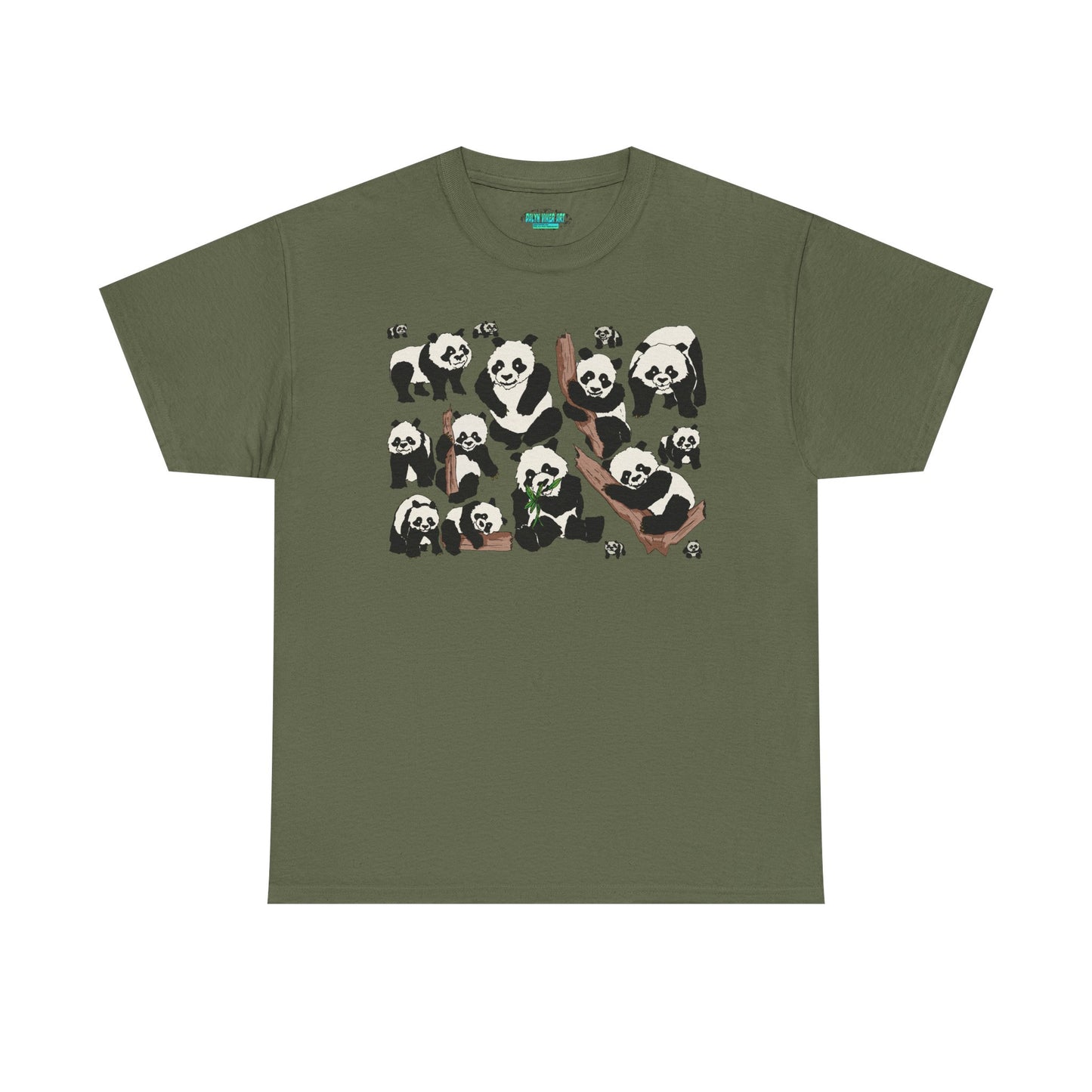 Cute Panda Design Unisex Heavy Cotton Tee | Animal Lover Gift, Casual Wear, Eco-Friendly Apparel, Nature Enthusiast Clothing