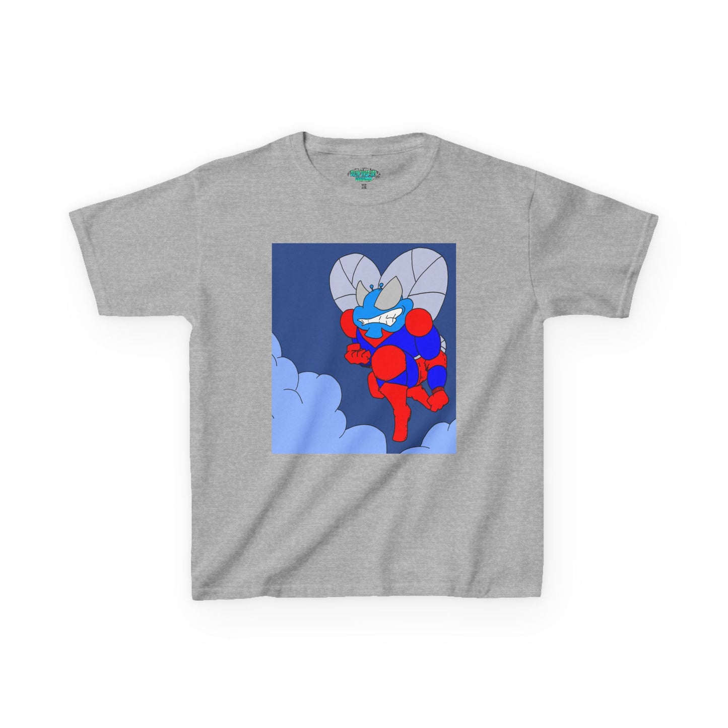 The Astounding Astro-Fly - Up in the Clouds - Kids Superhero Graphic Tee - Fun Cartoon Design for Playful Days