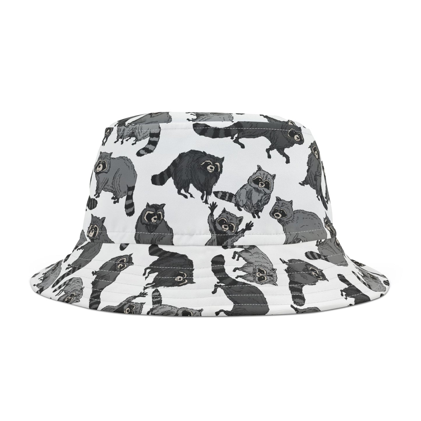 Raccoon Pattern Bucket Hat - Trendy Summer Accessory, Gift for Animal Lovers, Outdoor Festivals, Beach Days, Stylish Headwear