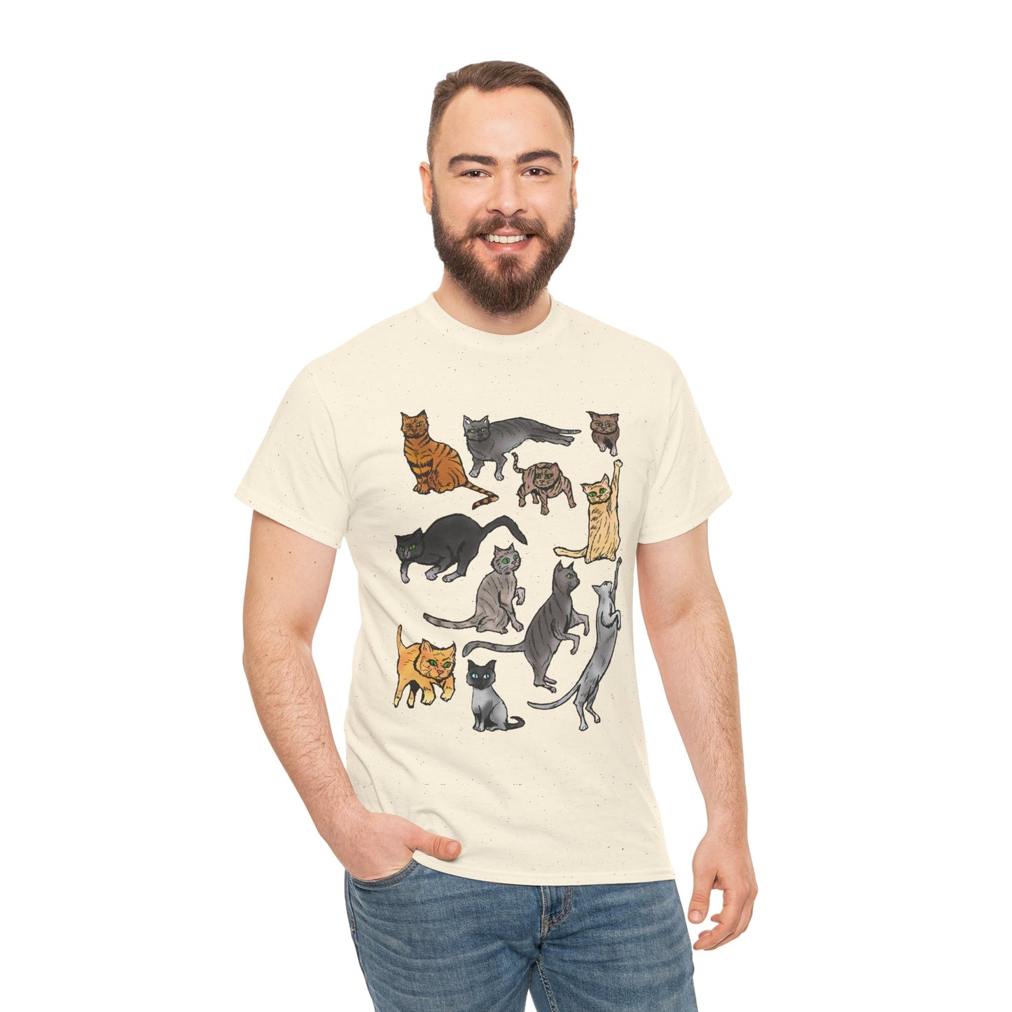 Cats Collage T-Shirt — Cute Cat Illustration Tee for Cat Lovers