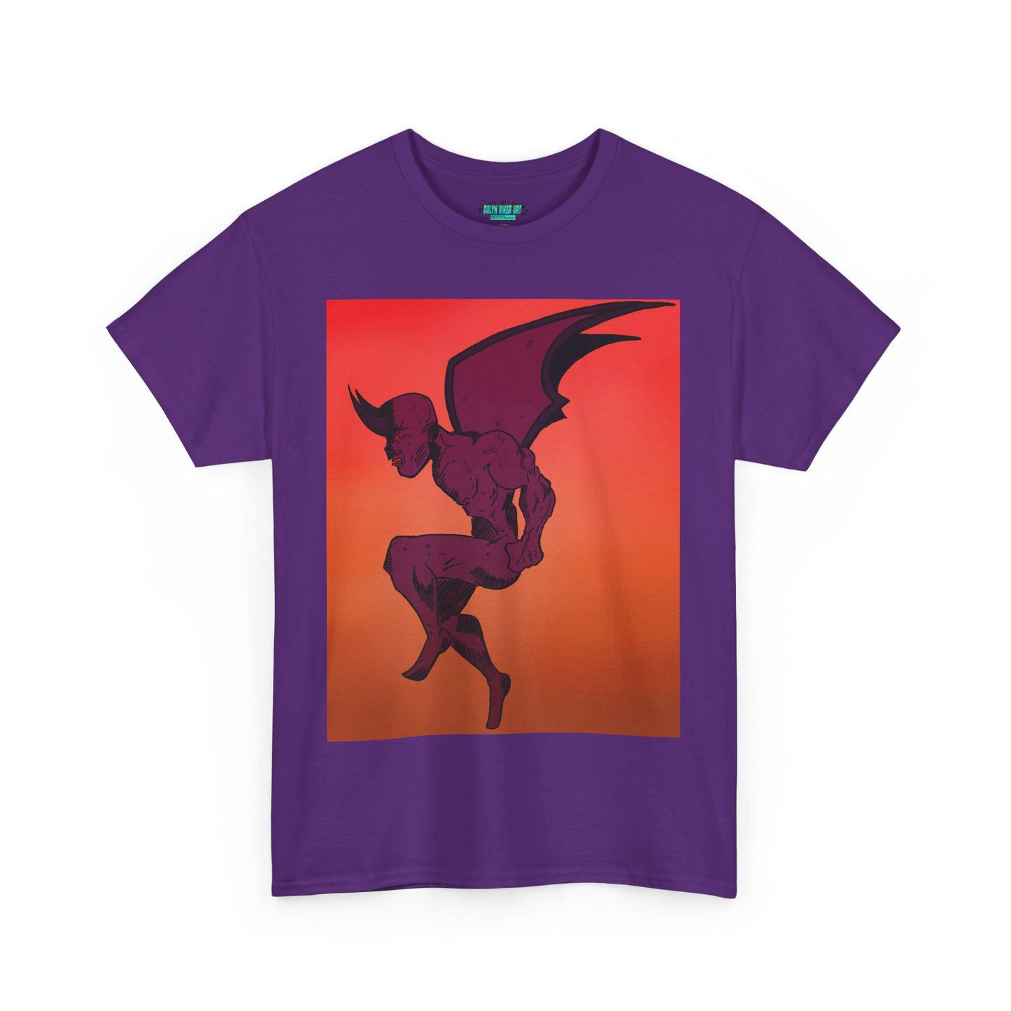 Unisex Heavy Cotton Tee - Vibrant Demon Art Design