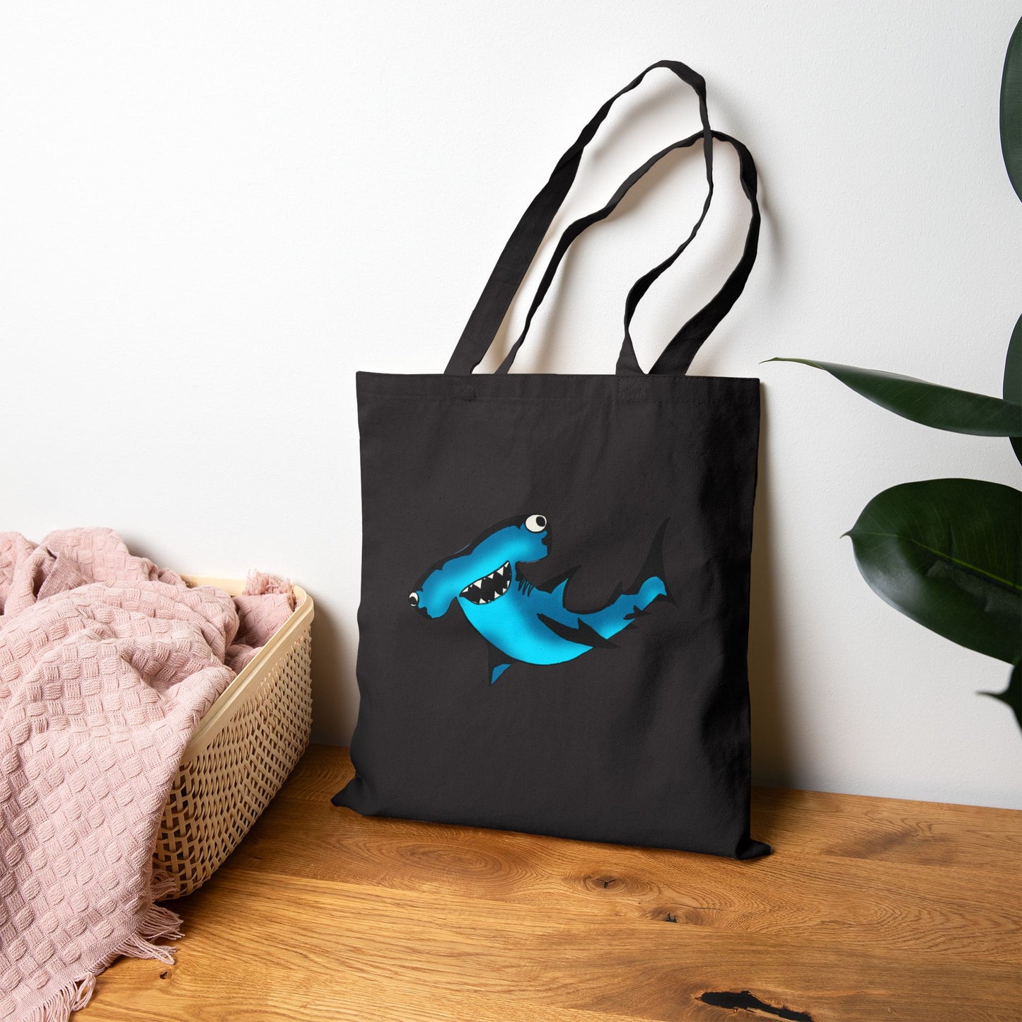 Harley Hammerhead Shark Canvas Tote Bag – Cute Ocean Animal Beach Market Bag