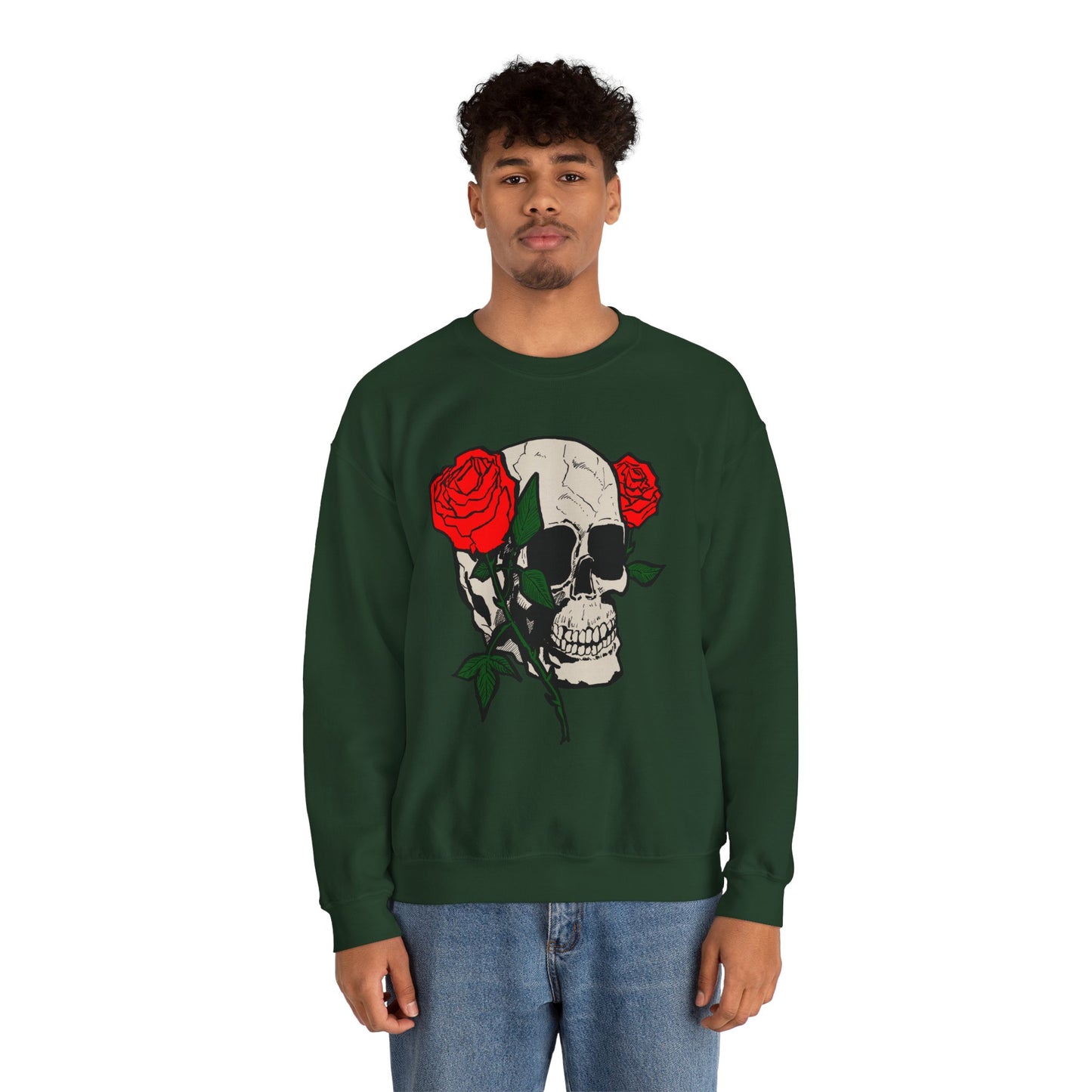 Skull and Roses Crewneck Sweatshirt