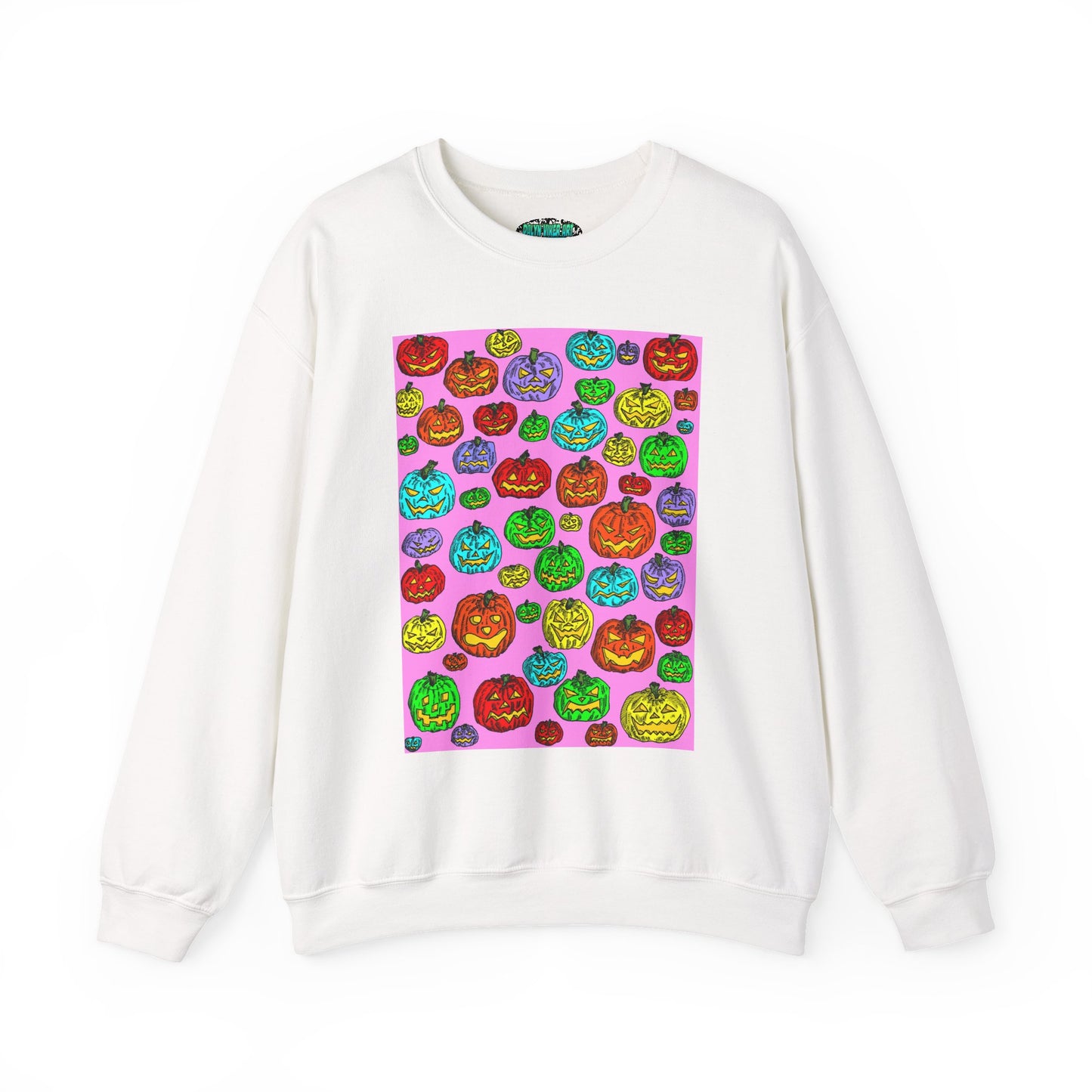 Colorful Pumpkin Crewneck Sweatshirt for Fall Celebrations