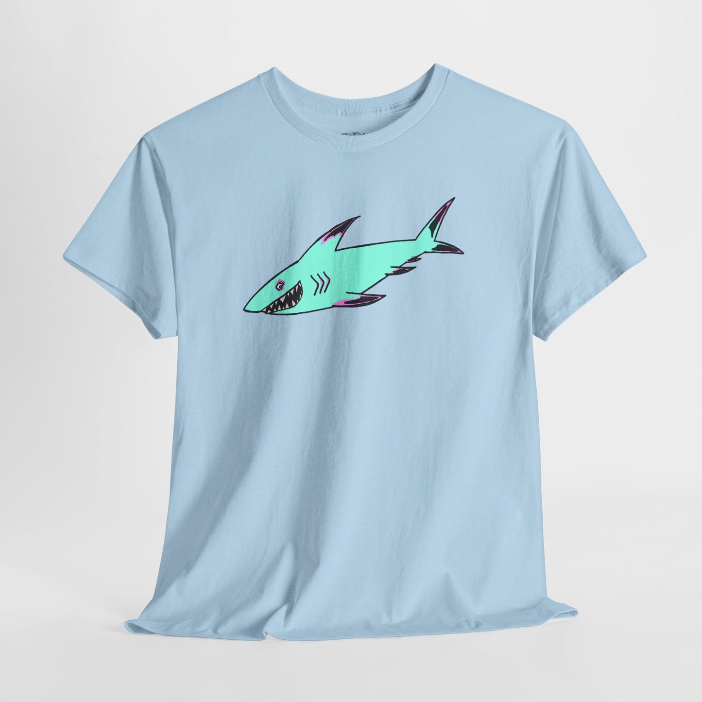 Cool Shark Graphic Unisex Heavy Cotton Tee, Ocean Lover Shirt, Beachwear, Casual Everyday Tee, Gift for Sharks Fans