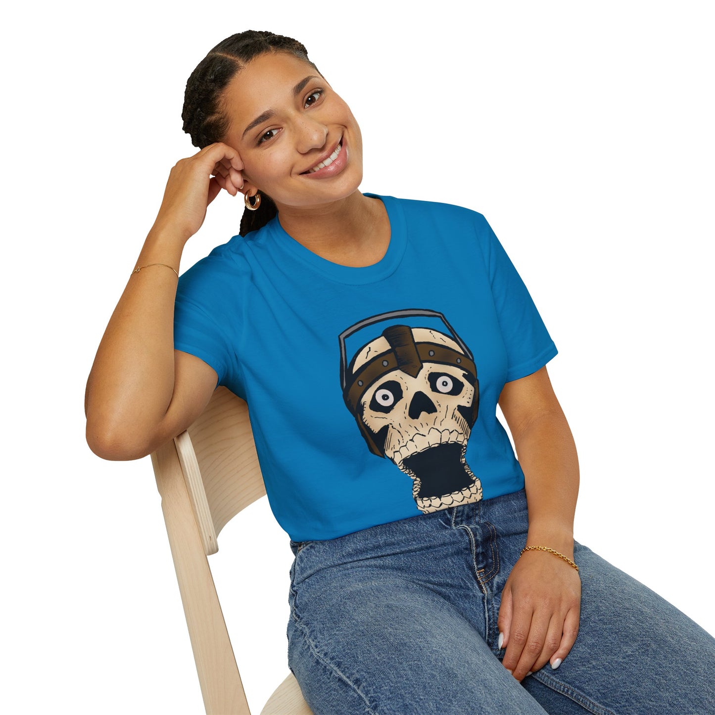 Electric Screaming Skull Unisex Softstyle T-Shirt