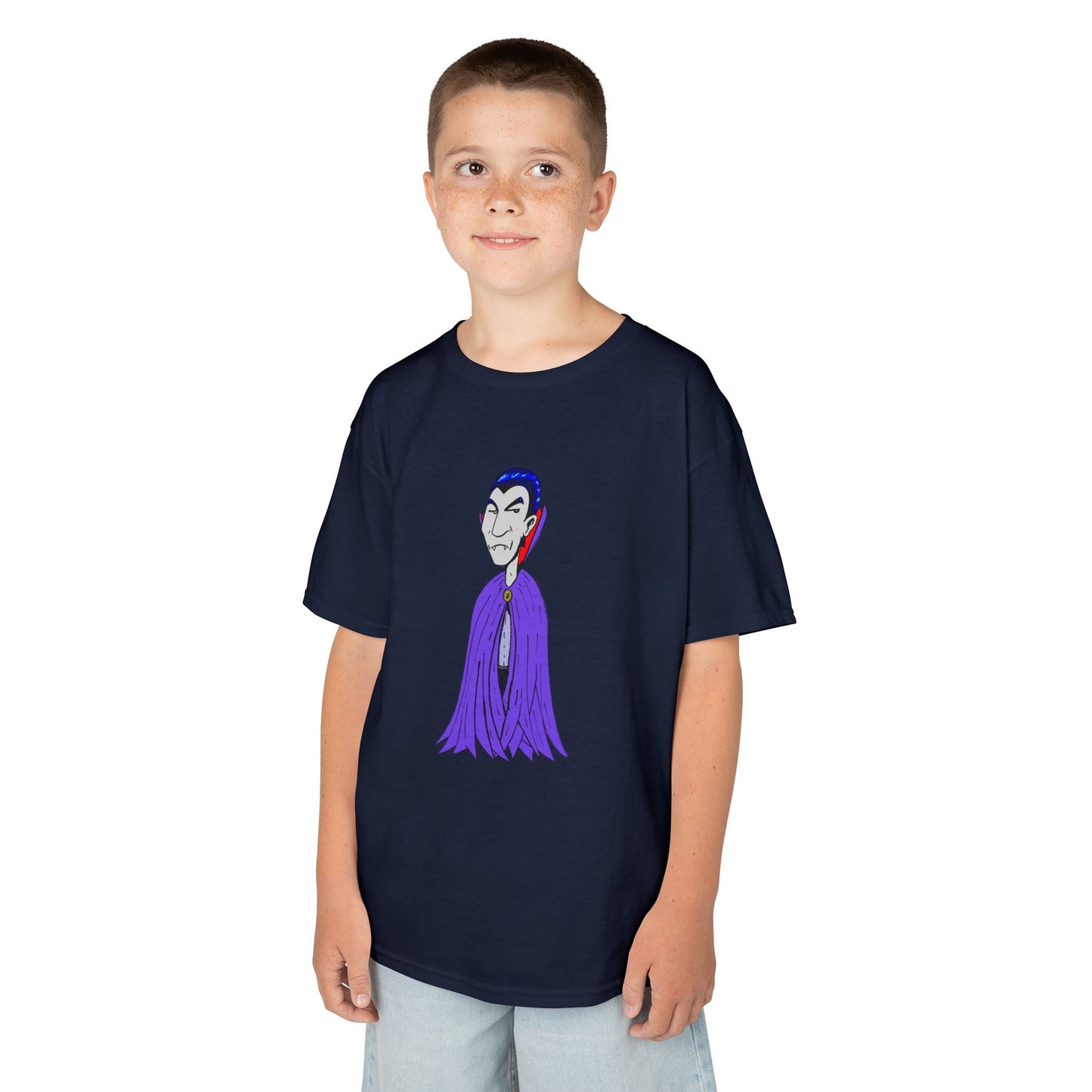Kids Vampire T-Shirt — Cute Purple Dracula Tee for Halloween