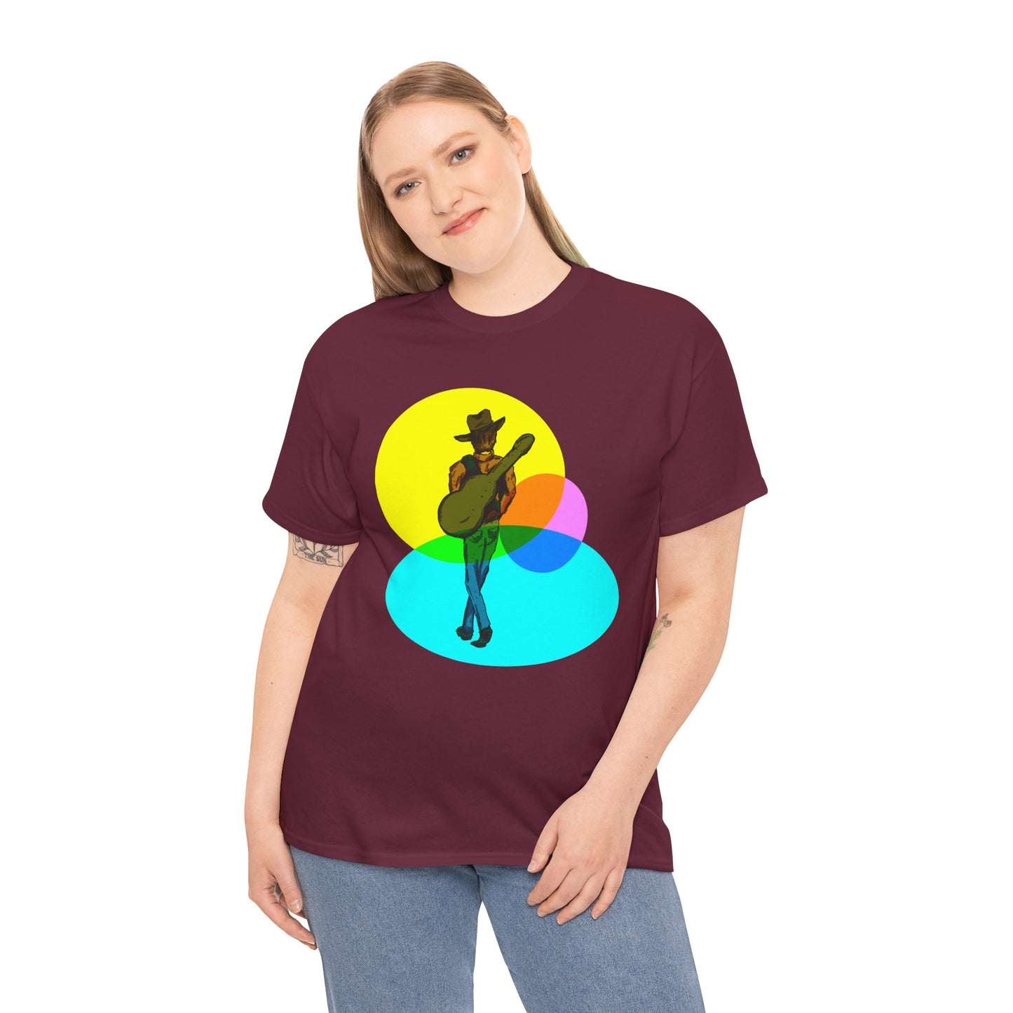 Cowboy Guitar Tee — Colorful Music T‑Shirt